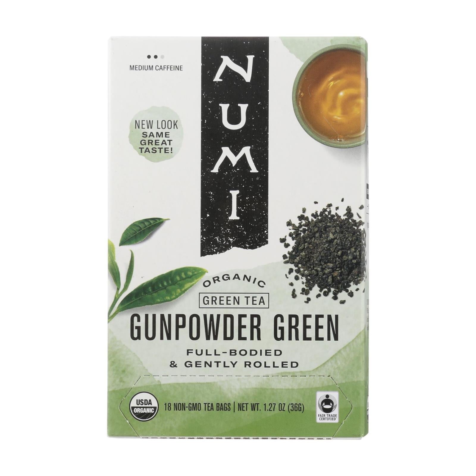 Numi Gunpowder Green Tea - 18 Tea Bags - Case of 6