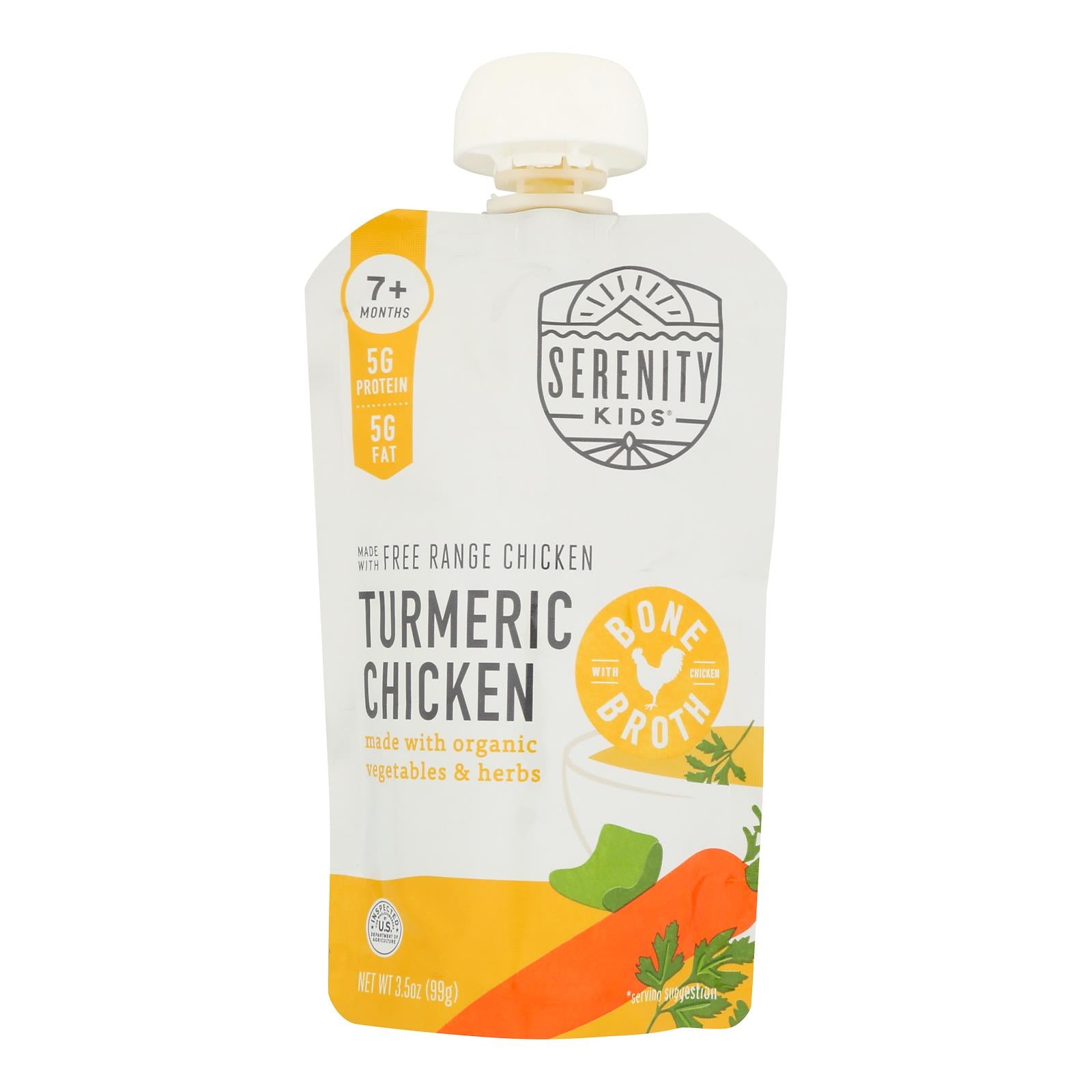 Serenity Kids - Pouch Trmrc Chicken Bne Brth - Case of 6-3.5 OZ