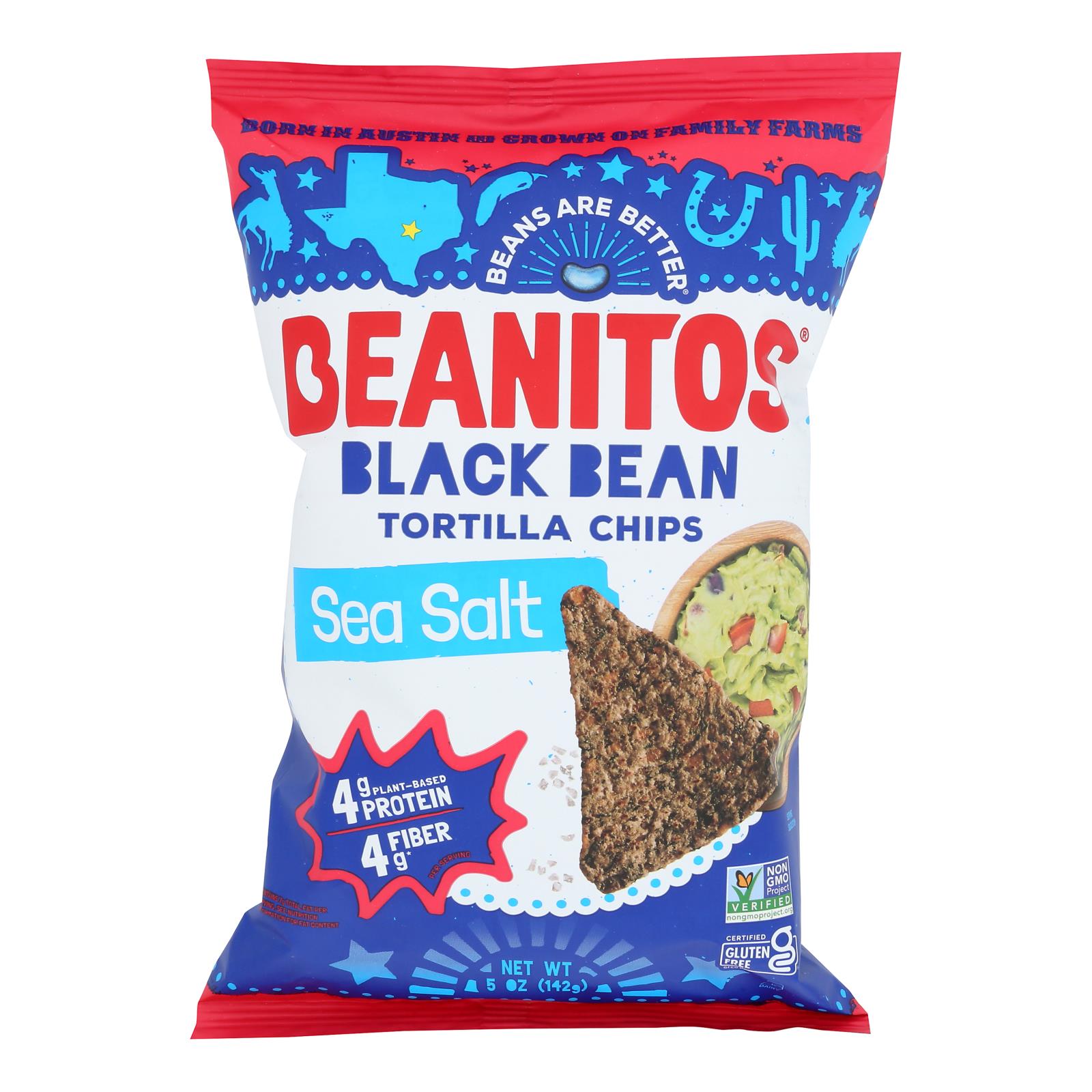 Beanitos - Black Bean Chips - Sea Salt - Case of 6 - 5 oz.