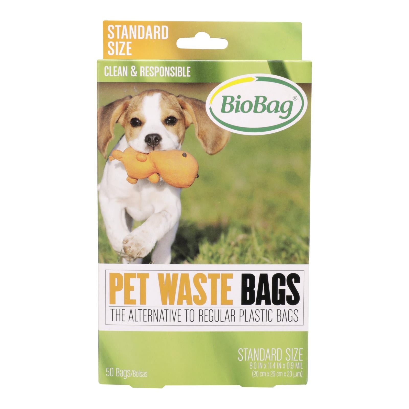 BioBag 50 Count Eco-Friendly Dog Waste Bags - Compostable, Renewable Starch Material, Case of 12