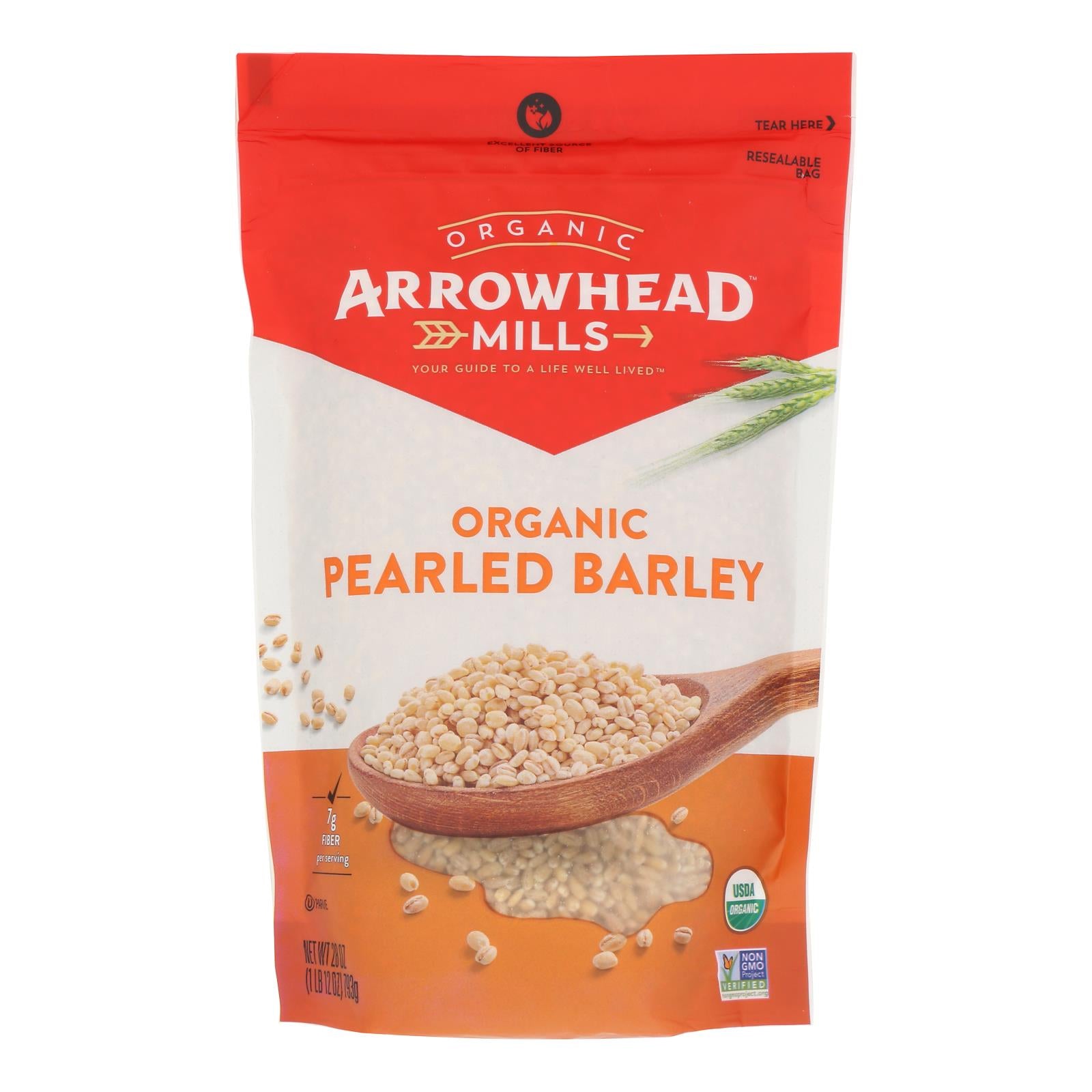 Arrowhead Mills - Organic Barley - Pearled - Case of 6 - 28 oz.