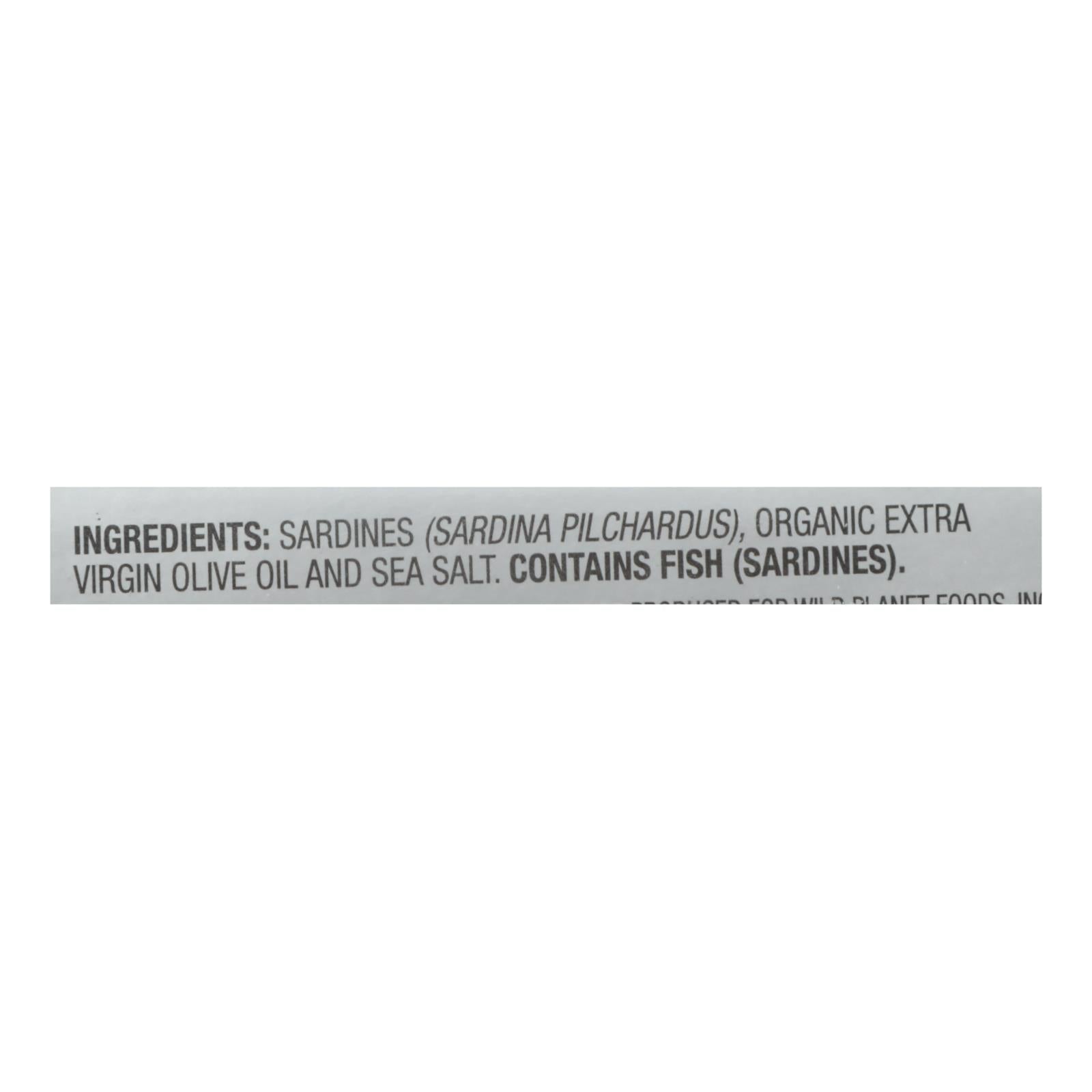 Wild Planet Wild Sardines - Skinless Boneless Fillets in Olive Oil - Case of 12 - 4.25 oz