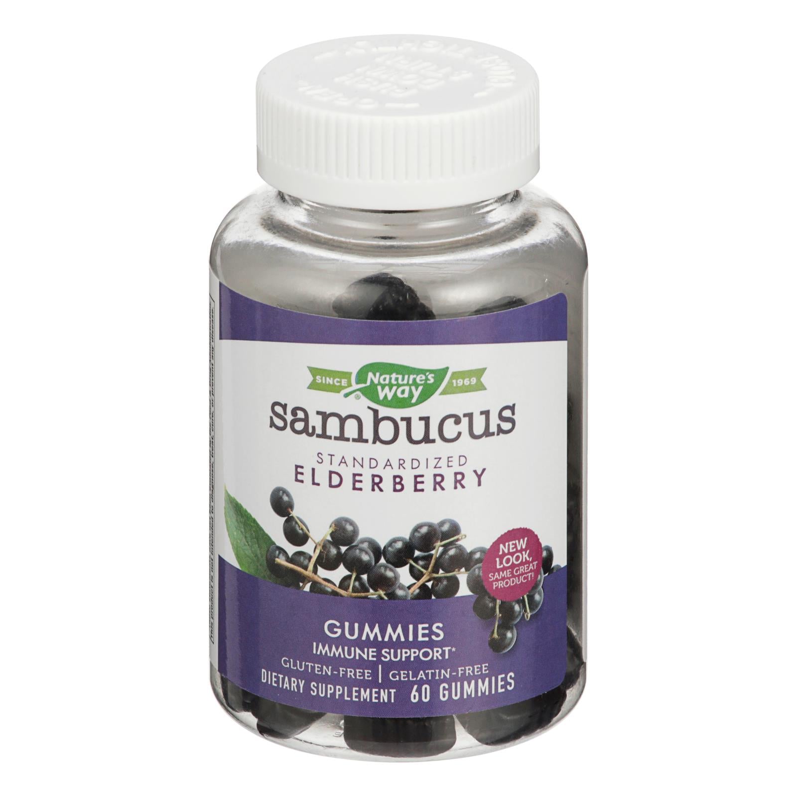 Nature's Way Sambucus Immune Support Gummies with Elderberry, Vitamin C & Zinc - 60 Count