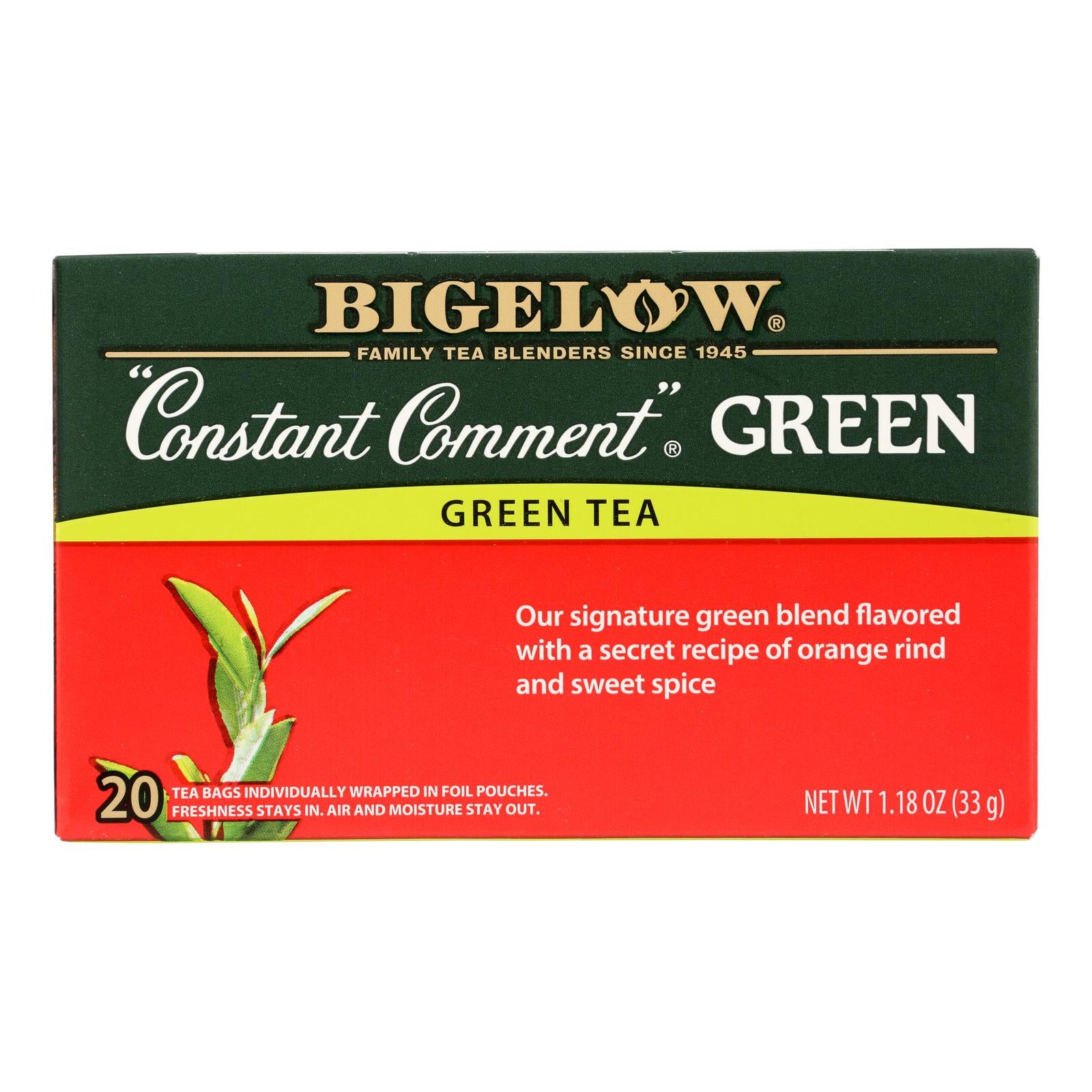 Bigelow Constant Comment Bag Tea Green  - Case of 6 - 20 BAG