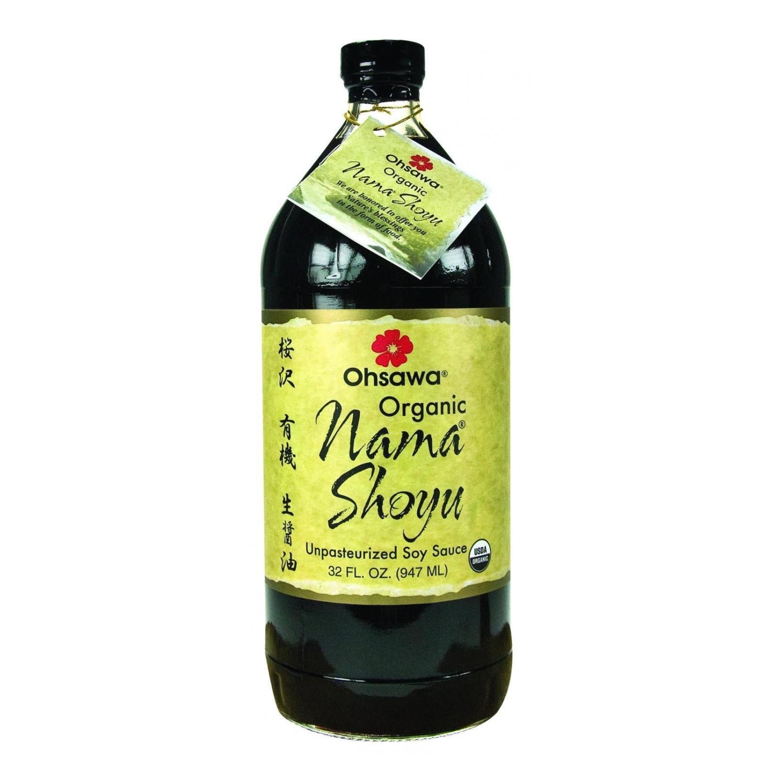 Ohsawa Organic Nama Shoyu - Unpasteurized Soy Sauce, 32 Oz, Probiotic-Rich, Low-Sodium Flavor