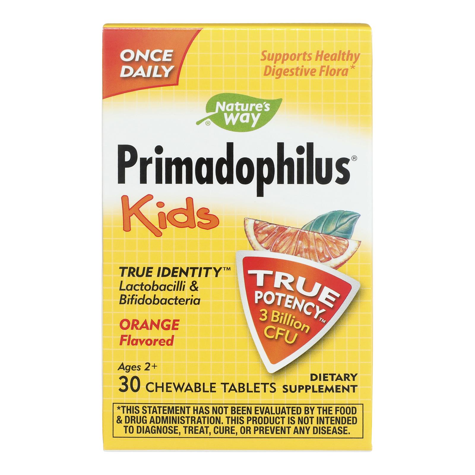 Nature's Way Dietary Supplement Orange Flavored Primadophilus  - 1 Each - 30 CHEW
