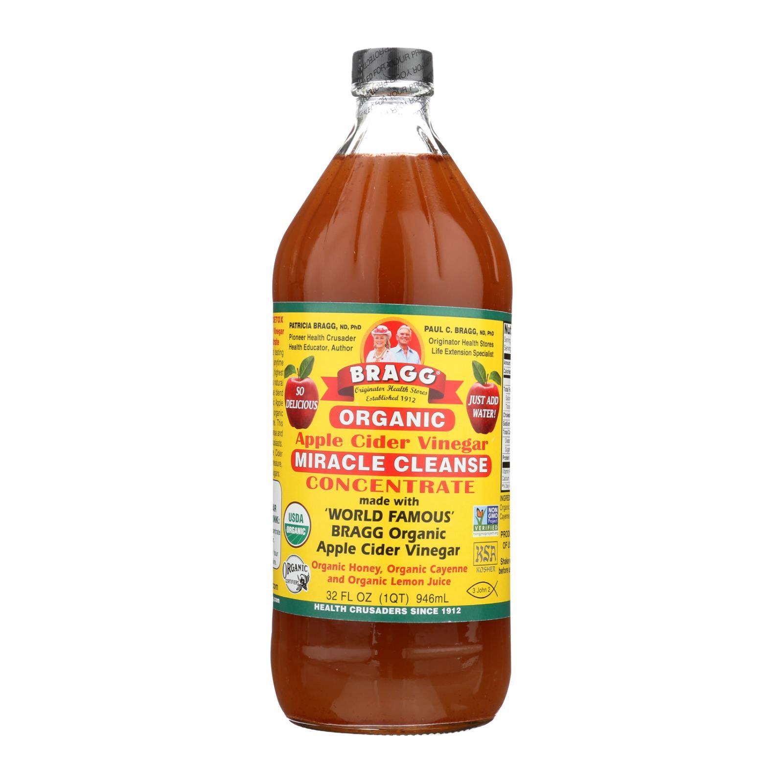 Bragg - Organic Apple Cider Vinegar - Miracle Cleanser Concentrate - Case of 12 - 32 fl oz