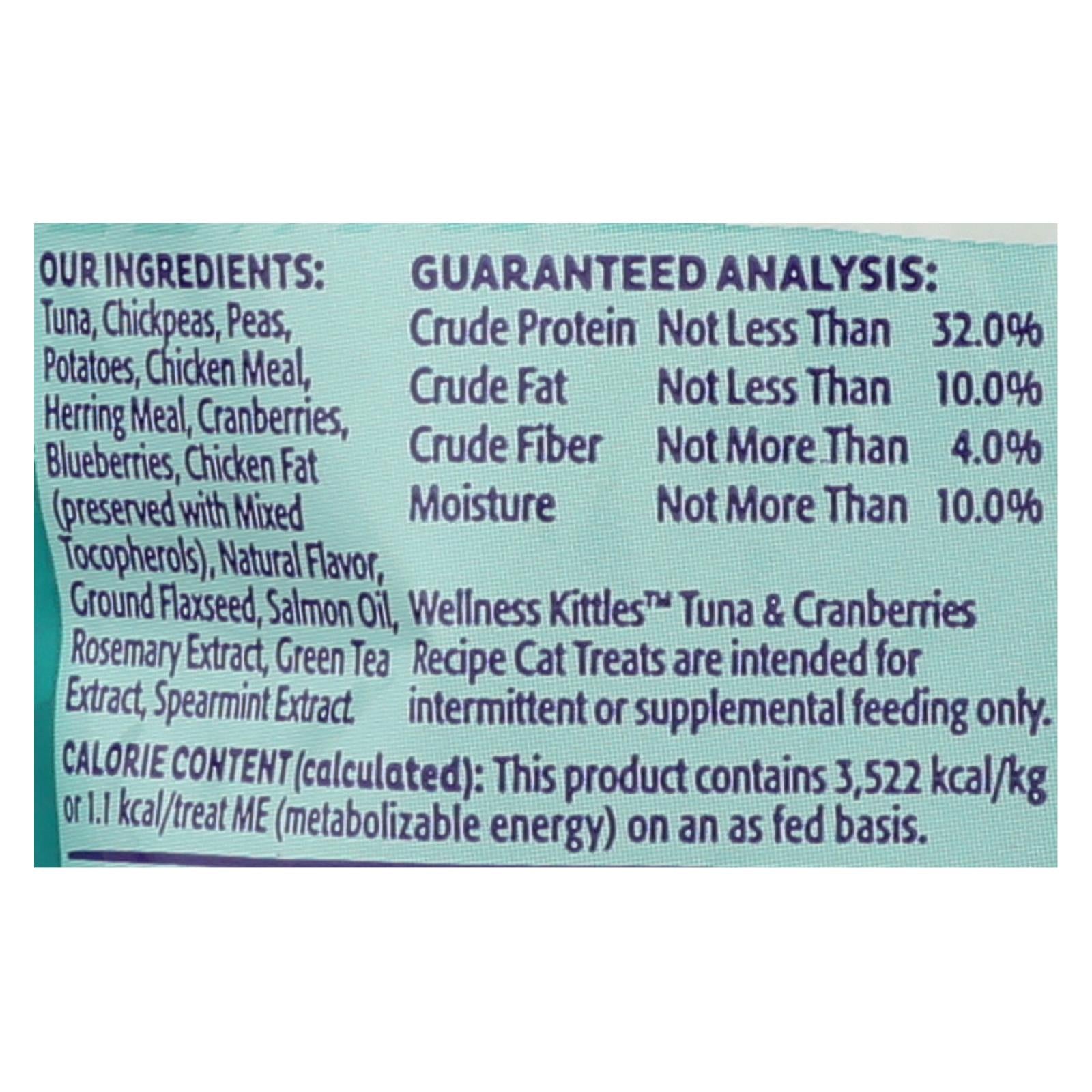 Wellness Pet Products Cat Treat - Kittles - Tuna & Cranberry - Case of 14 - 2 oz