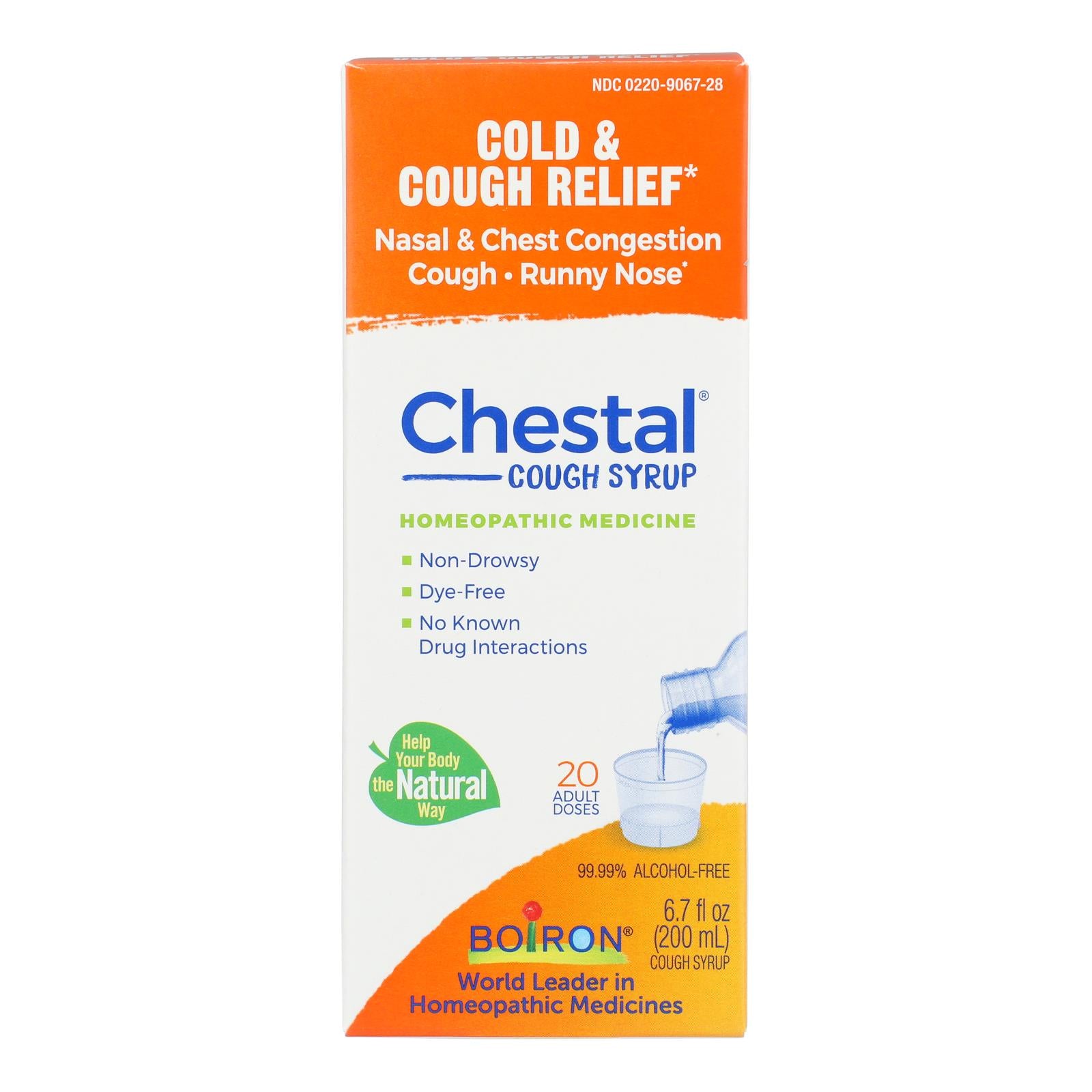 Boiron Chestal Cold & Cough for Adults - Homeopathic Relief for Congestion & Runny Nose - 6.7 fl oz