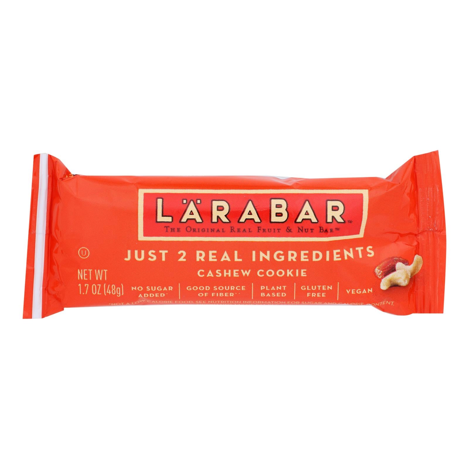 LARABAR Cashew Cookie Bar - Vegan, Gluten-Free, Non-GMO - Case of 16 - 1.6 Oz Each