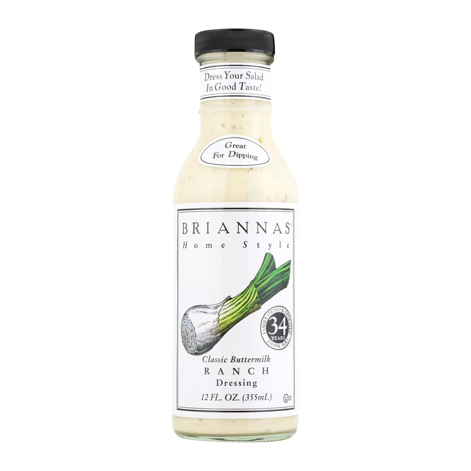 Brianna's - Salad Dressing - Classic Buttermilk Ranch - Case of 6 - 12 Fl oz.
