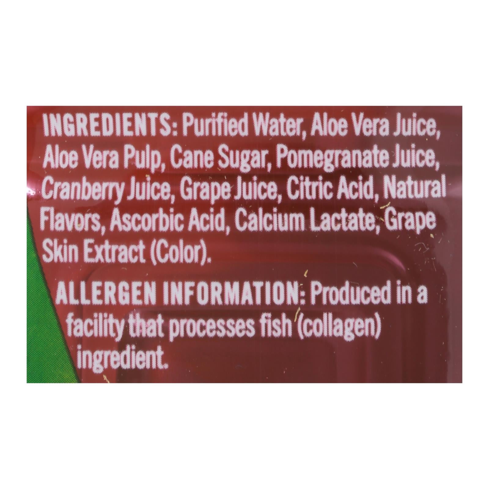 Alo Original Enrich Aloe Vera Juice Drink - Pomegranate and Cranberry - Case of 12 - 16.9 fl oz.