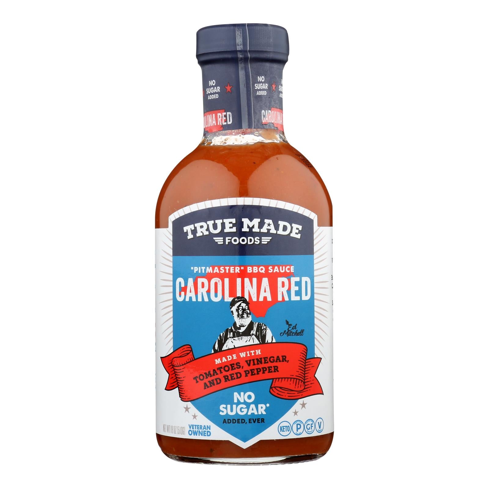 True Made Foods - Sauce Bbq Carol Red Style - Case of 6-18 OZ