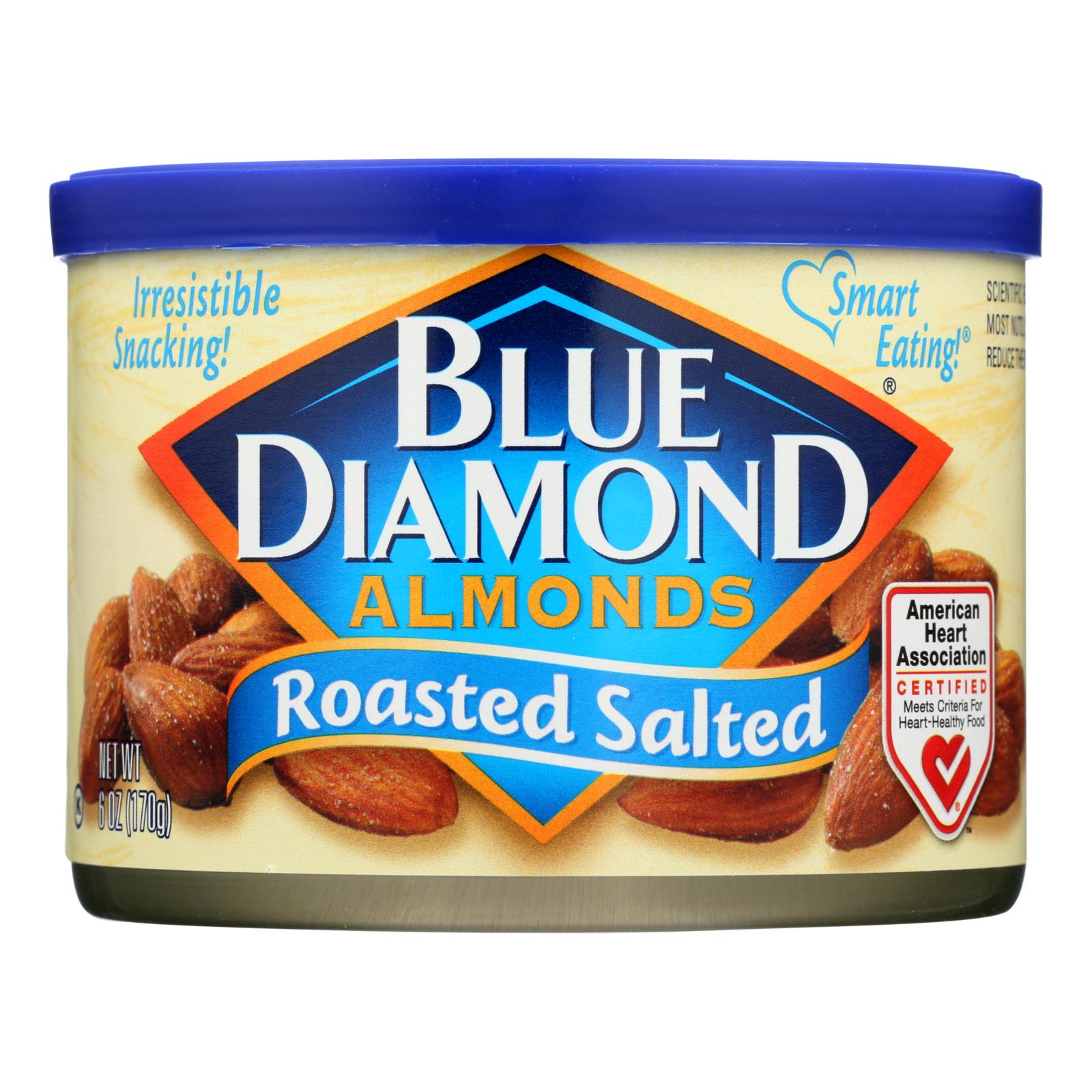 Blue Diamond Roasted Salted Almonds  - Case of 12 - 6 OZ