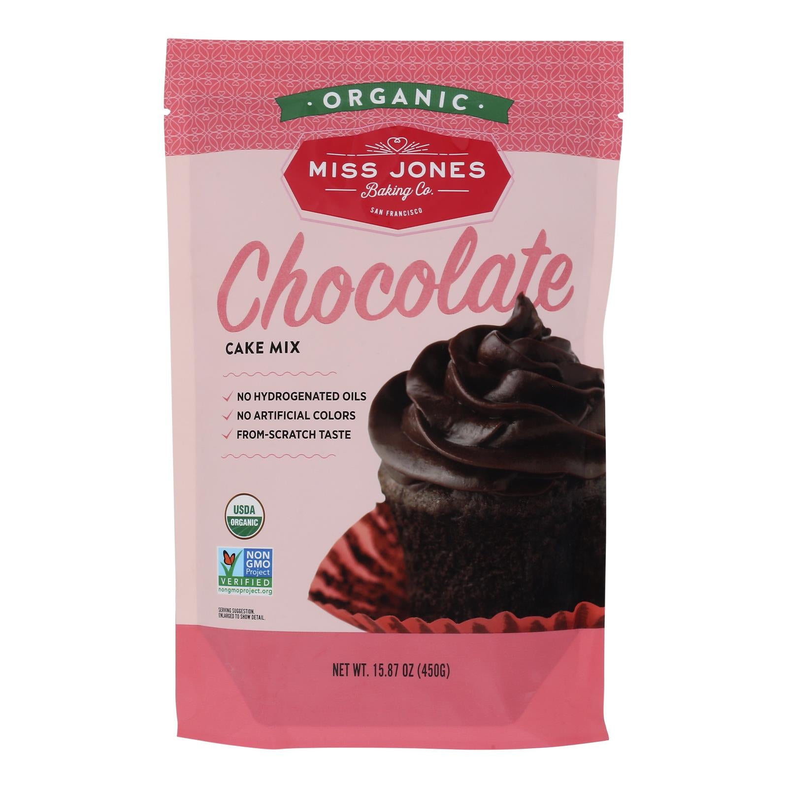 Miss Jones Organic Chocolate Cake Mix  - Case of 6 - 15.87 OZ