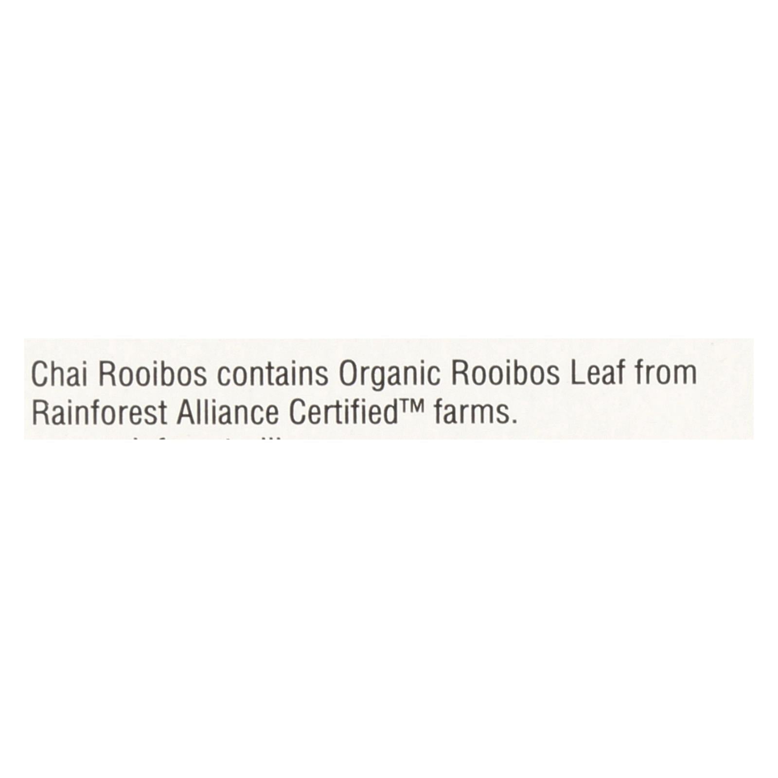 Yogi Organic Herbal Tea Caffeine Free Chai Rooibos - 16 Tea Bags - Case of 6
