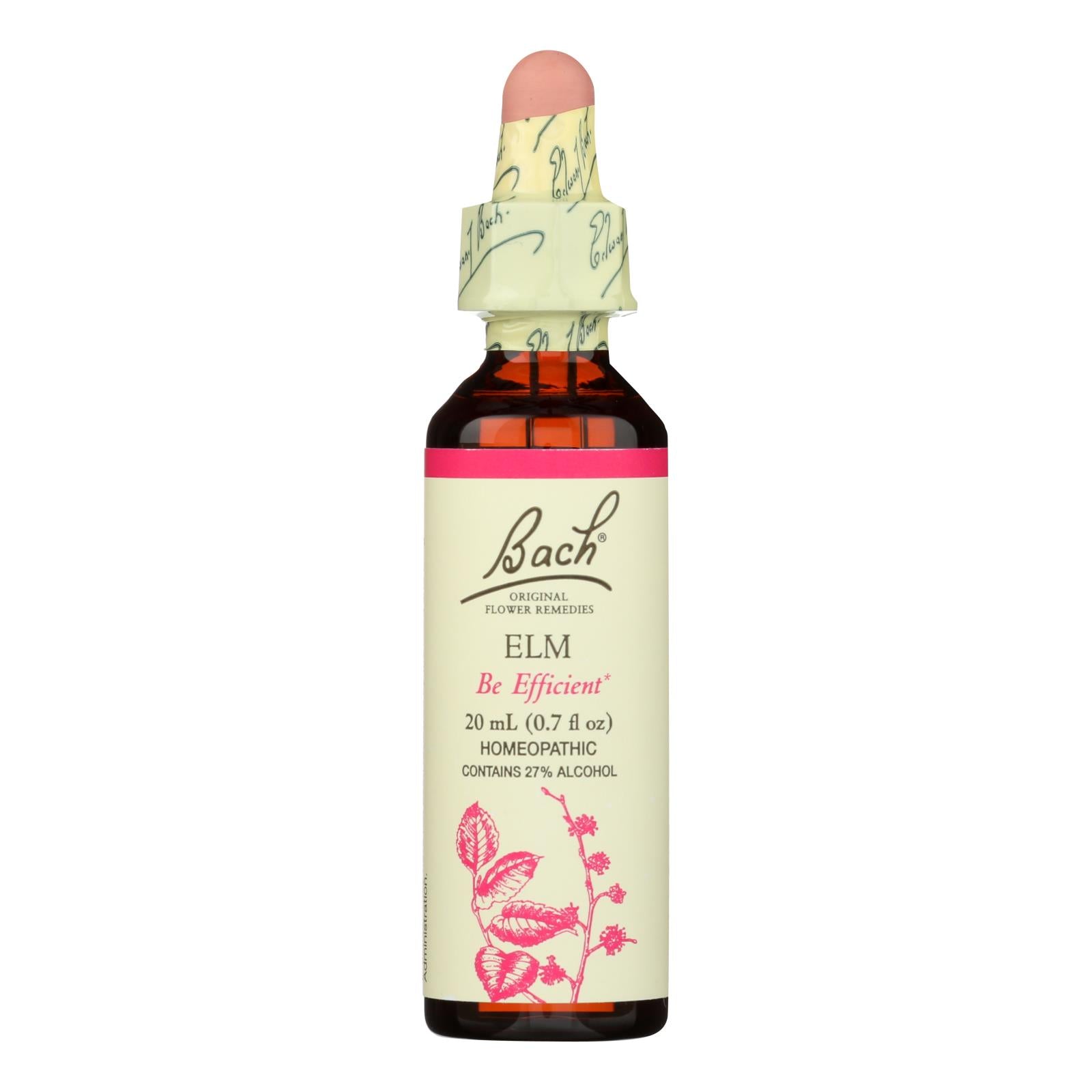 Bach Flower Remedies Elm Essence - Homeopathic Liquid for Nervous Tension - 0.7 Fl Oz