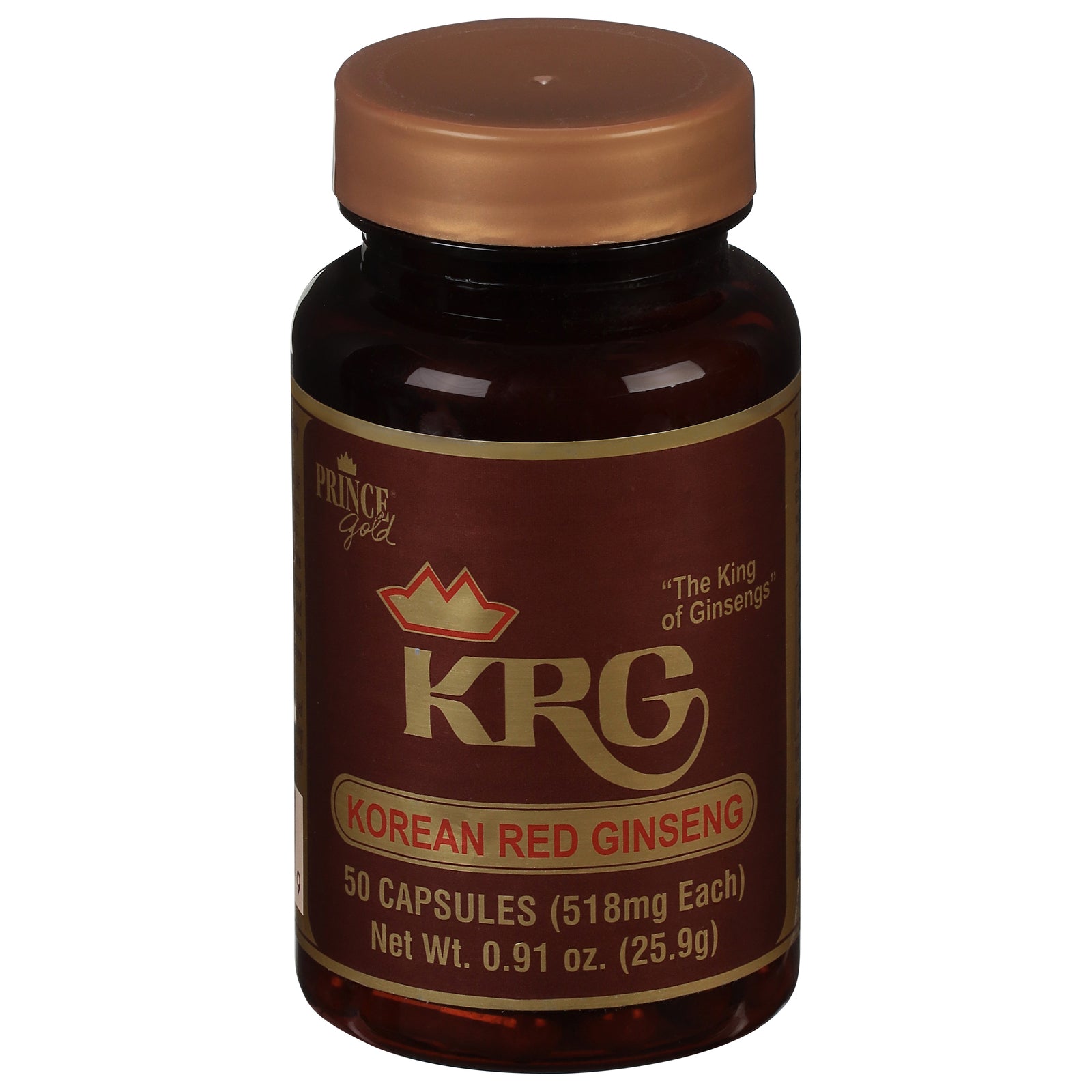 Prince of Peace Korean Red Ginseng Capsules - 50 Count, Premium Quality Herbal Supplement