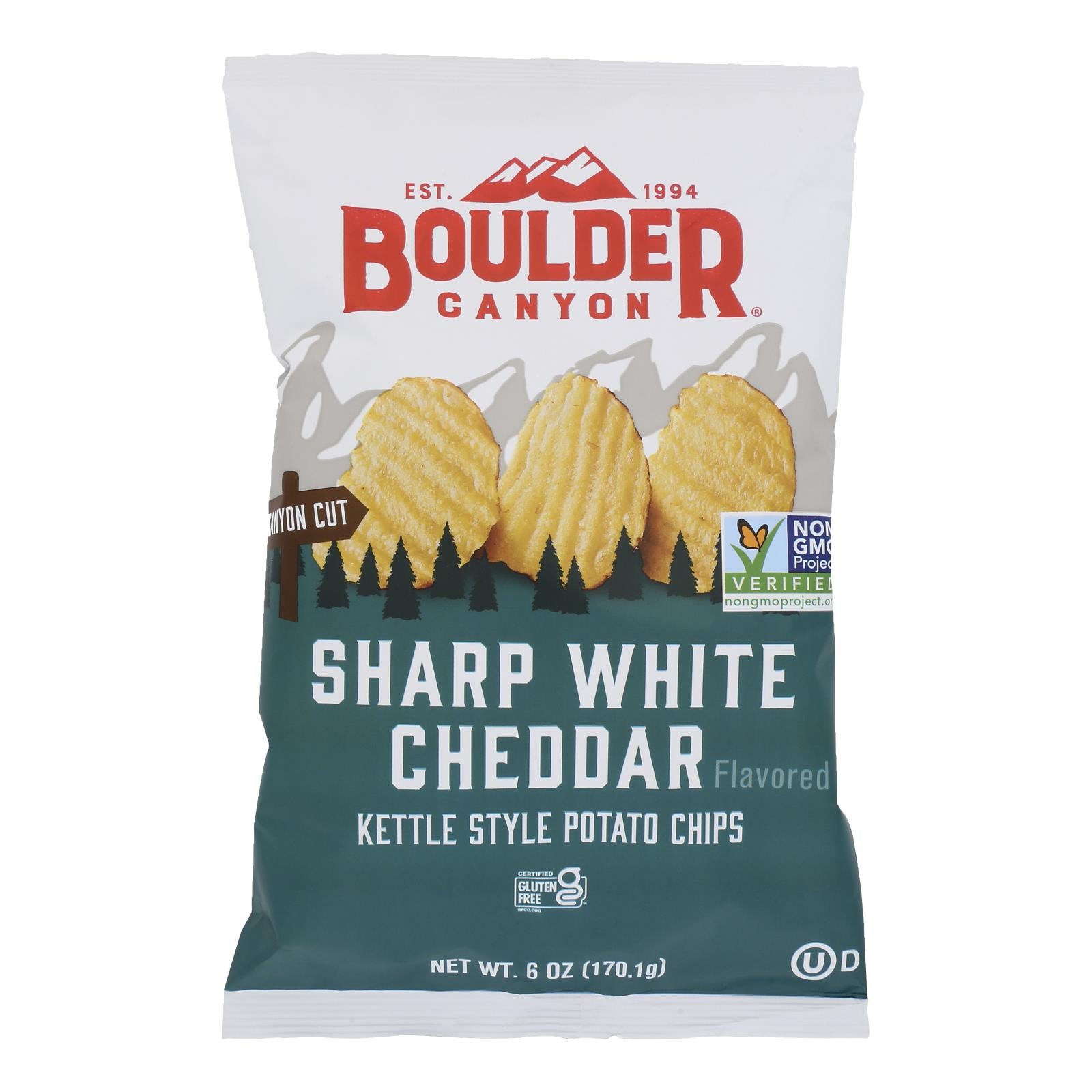 Boulder Canyon Natural Foods - Kettle Chips Wht Cheddar - Case of 12 - 6 OZ