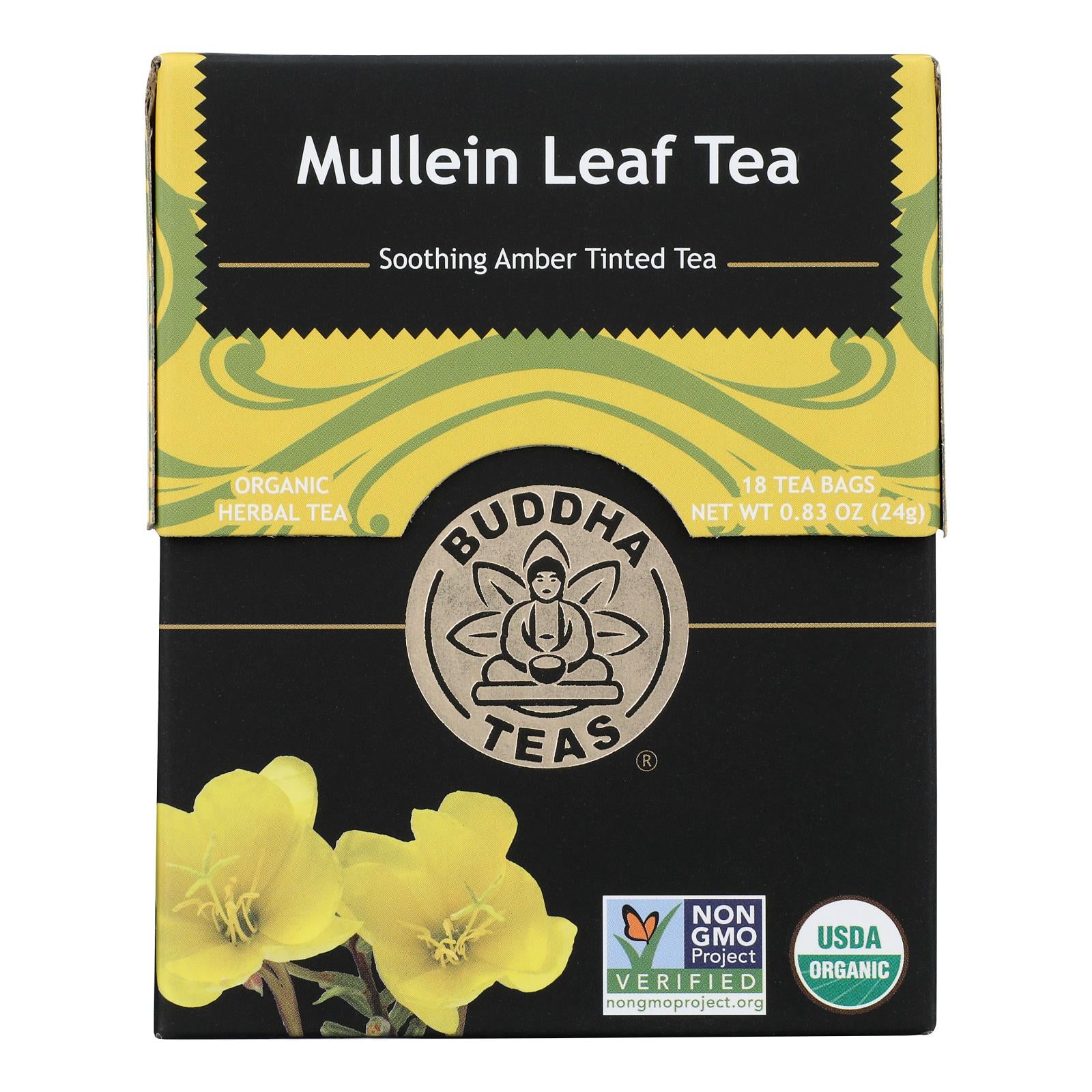 Buddha Teas - Tea Organic Mullein Leaf - Case of 6 - 18 BAG