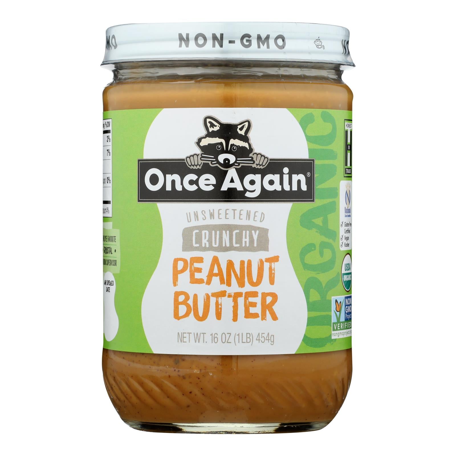 Once Again - Peanut Butter Organic Crunch - Case of 6-16 OZ