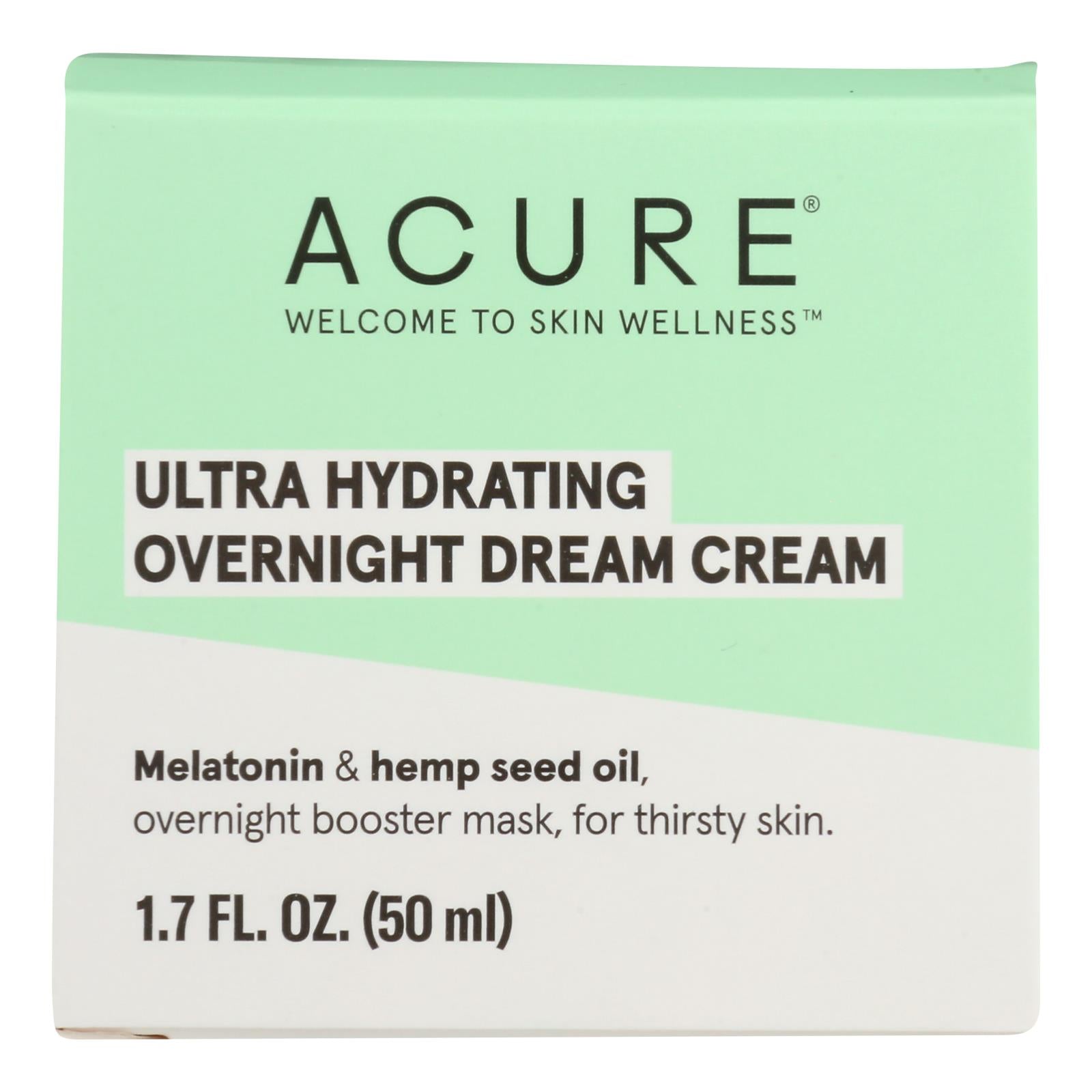 Acure Ultra Hydrating Overnight Cream, 1.7 Fl Oz - Deep Moisturization for All Skin Types