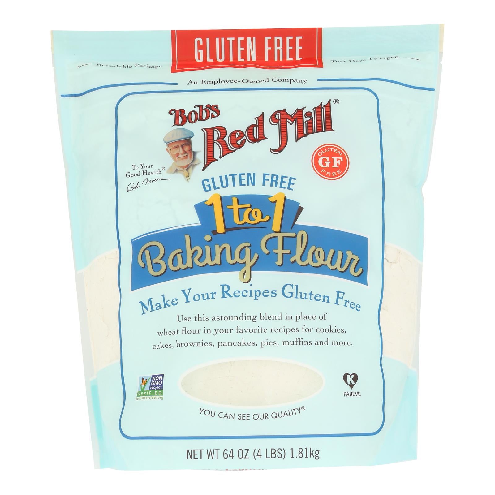 Bob's Red Mill - Baking Flour 1 To 1 - Case of 4-64 oz