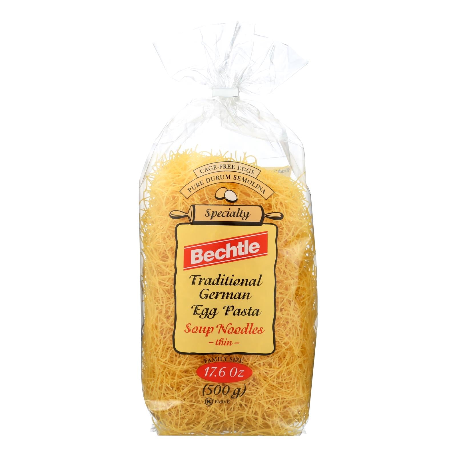 Bechtle Fine Egg Noodles - 17.6 Oz, Case of 12 - Kosher, Cage-Free & High-Quality Durum Wheat