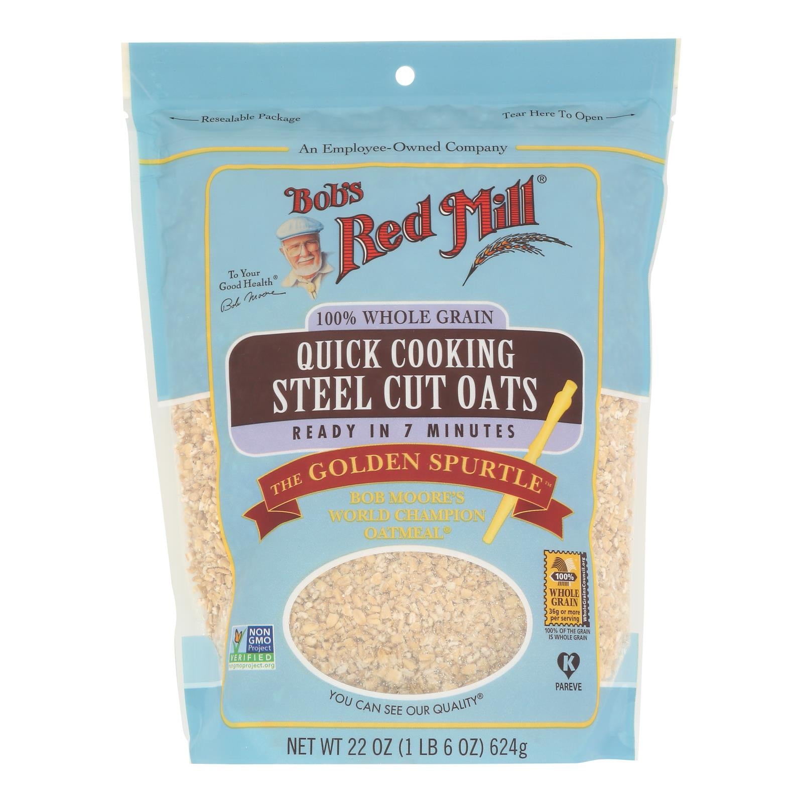 Bob's Red Mill - Quick Cooking Steel Cut Oats - Case of 4-22 OZ