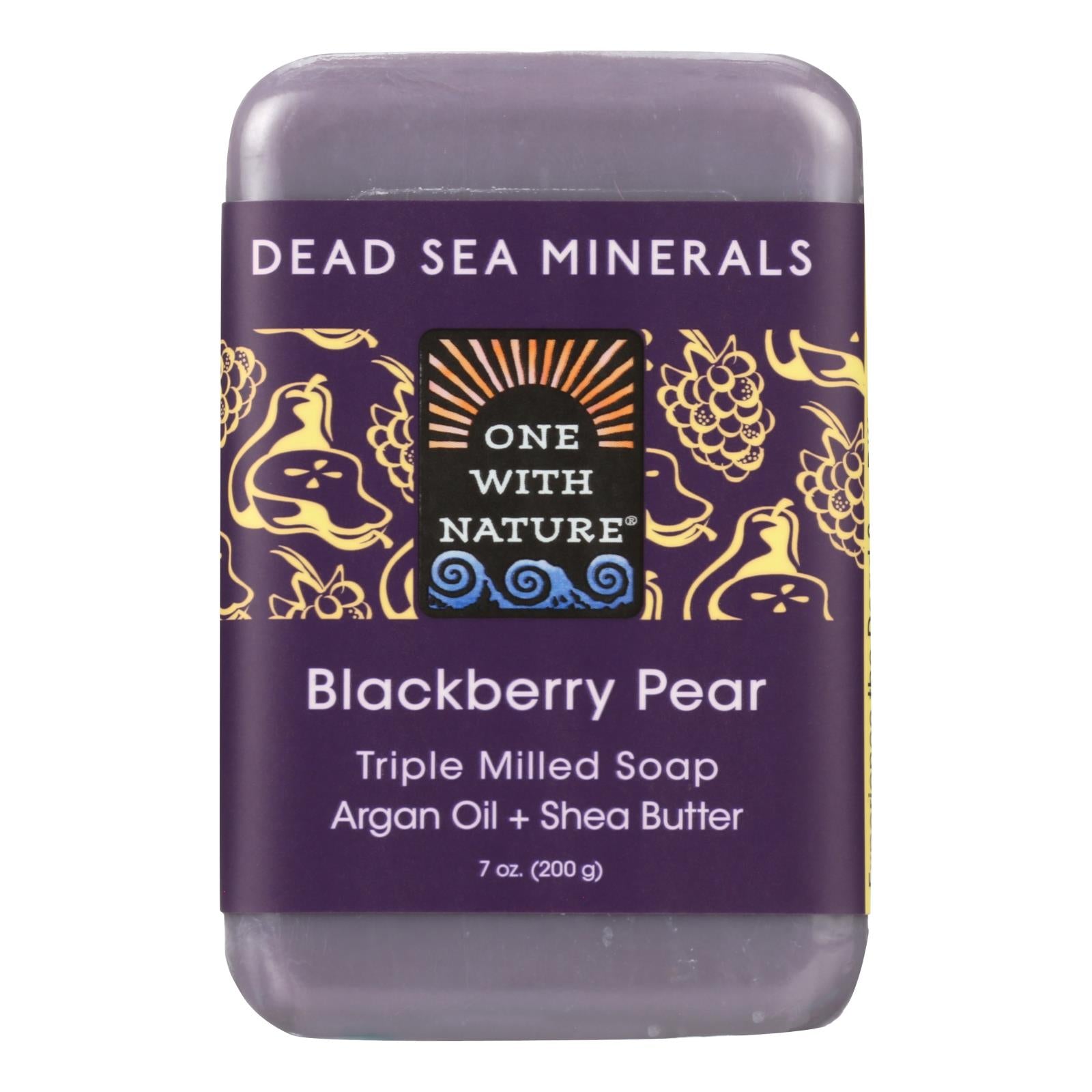 One With Nature Triple Milled Soap Bar - Blackberry Pear - 7 oz