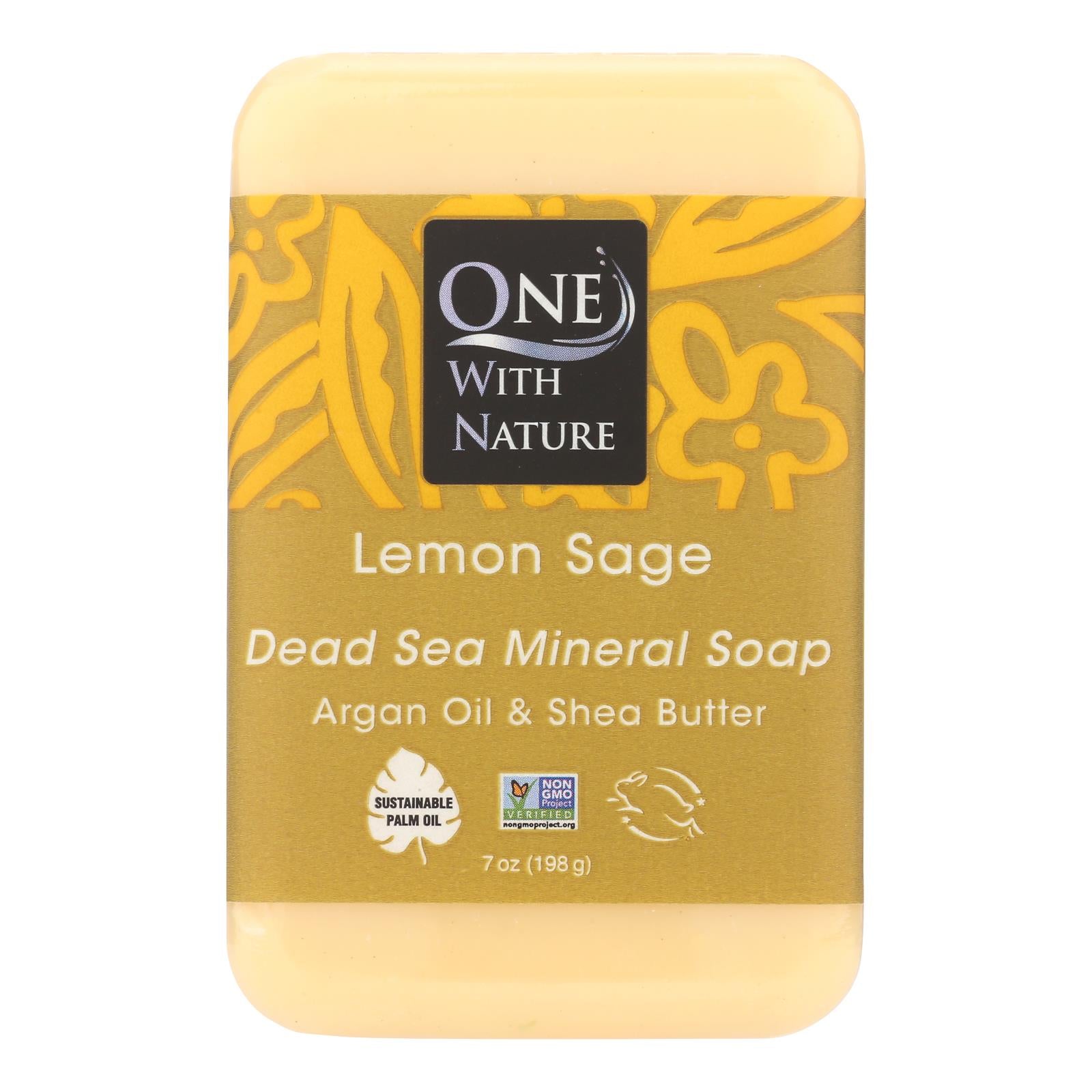 One With Nature Dead Sea Mineral Lemon Verbena Soap - 7 oz