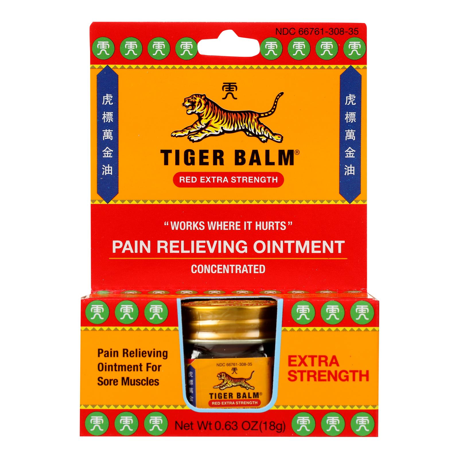 Tiger Balm Extra Strength Pain Relieving Ointment - 0.63 oz - Case of 6