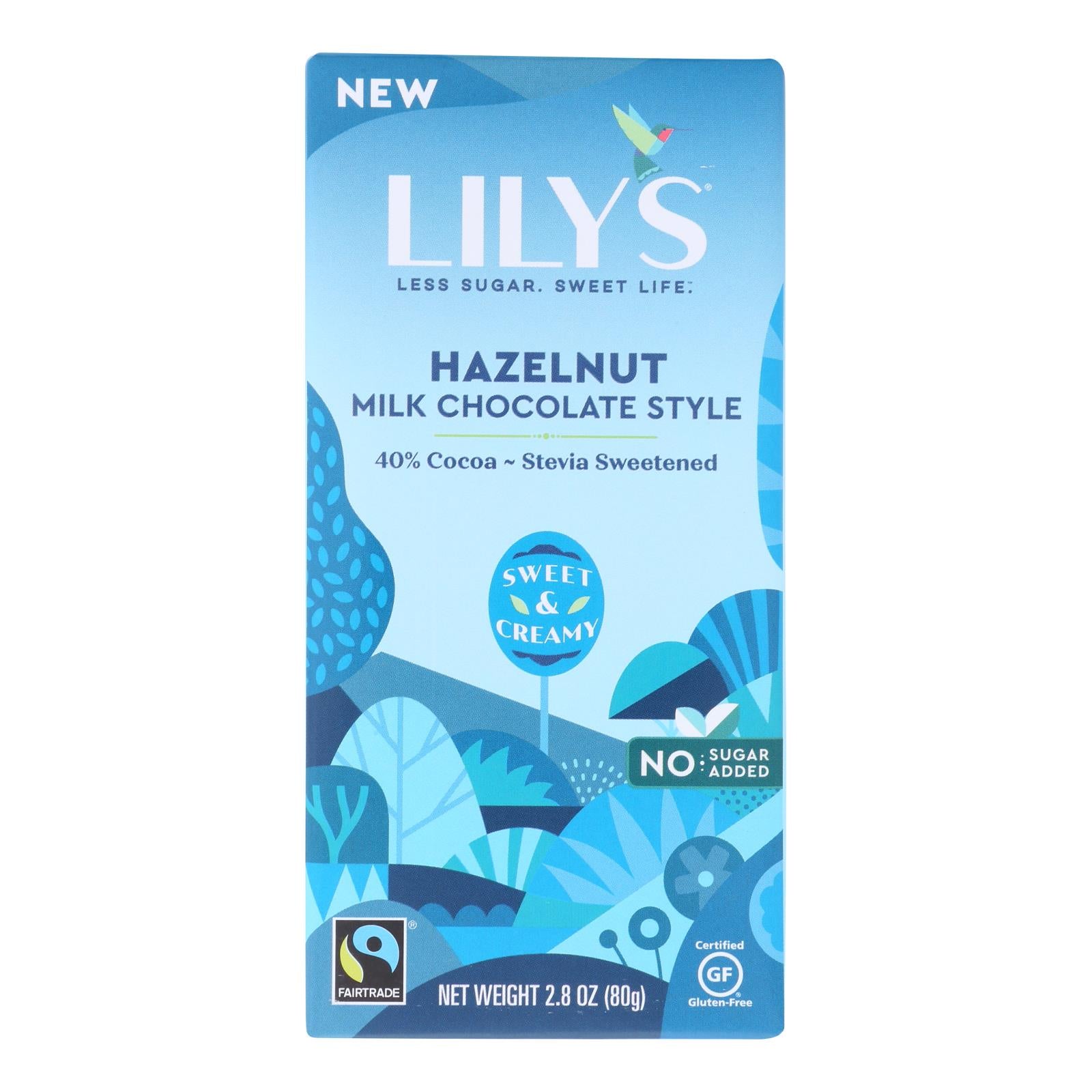 Lilys - Bar Chocolate 40% Hazelnut - Case of 12-2.8 OZ