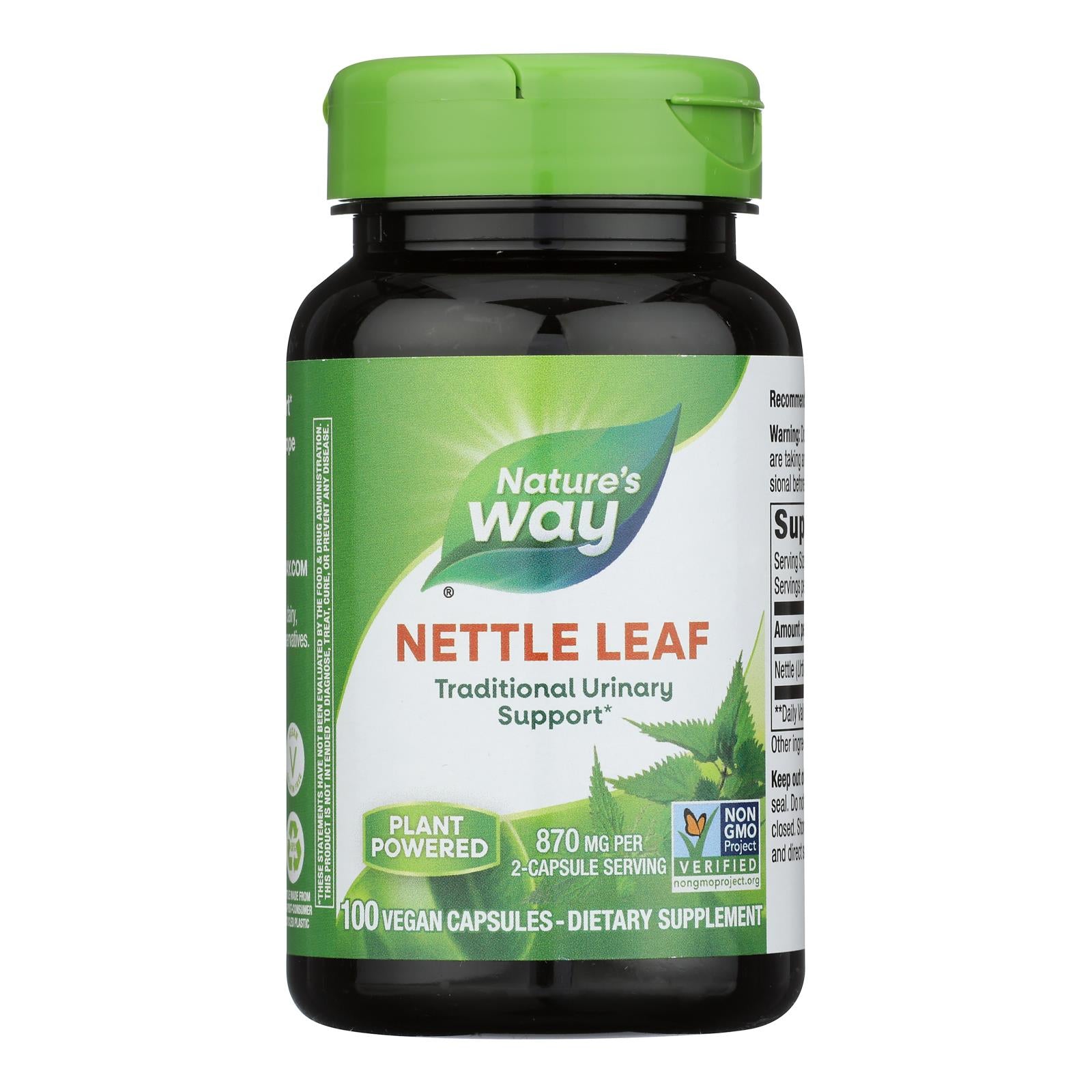 Nature's Way Nettle Leaf Extract 435mg - Vegetarian Dietary Supplement, 100 Capsules