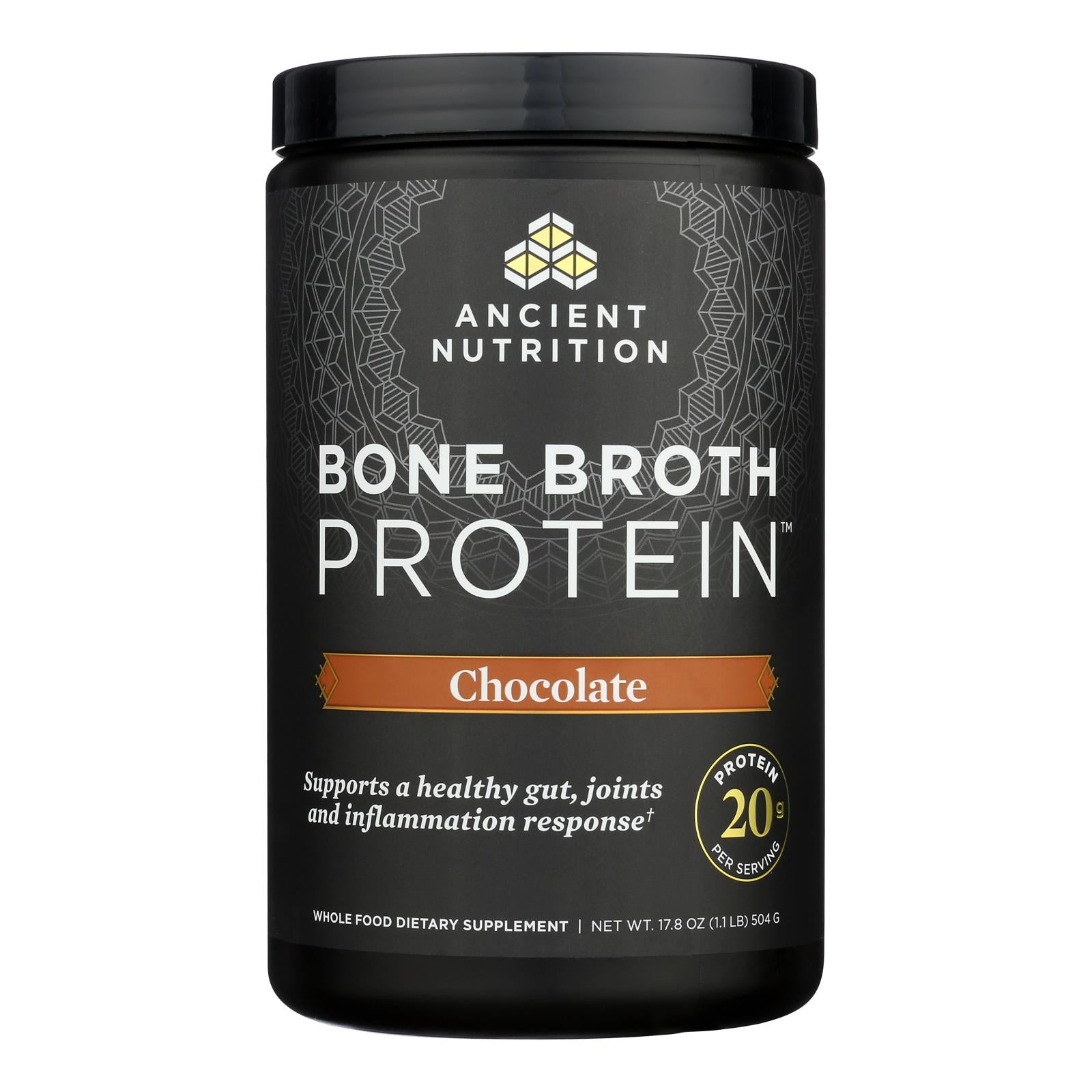 Ancient Nutrition - Prot Powder Bone Broth Chocolate - 1 Each-504 GRM