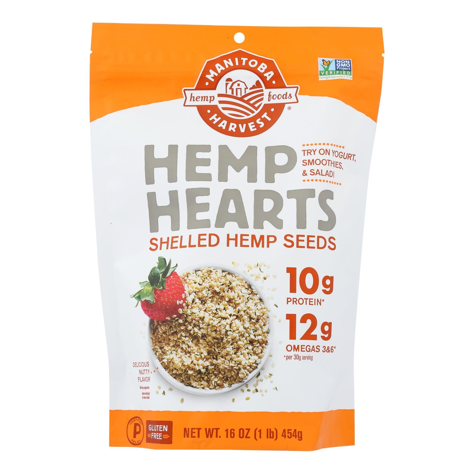 Manitoba Harvest Hemp Hearts 1 lb - Nutritious Raw Shelled Hemp Seeds for Salads, Yogurt, & More