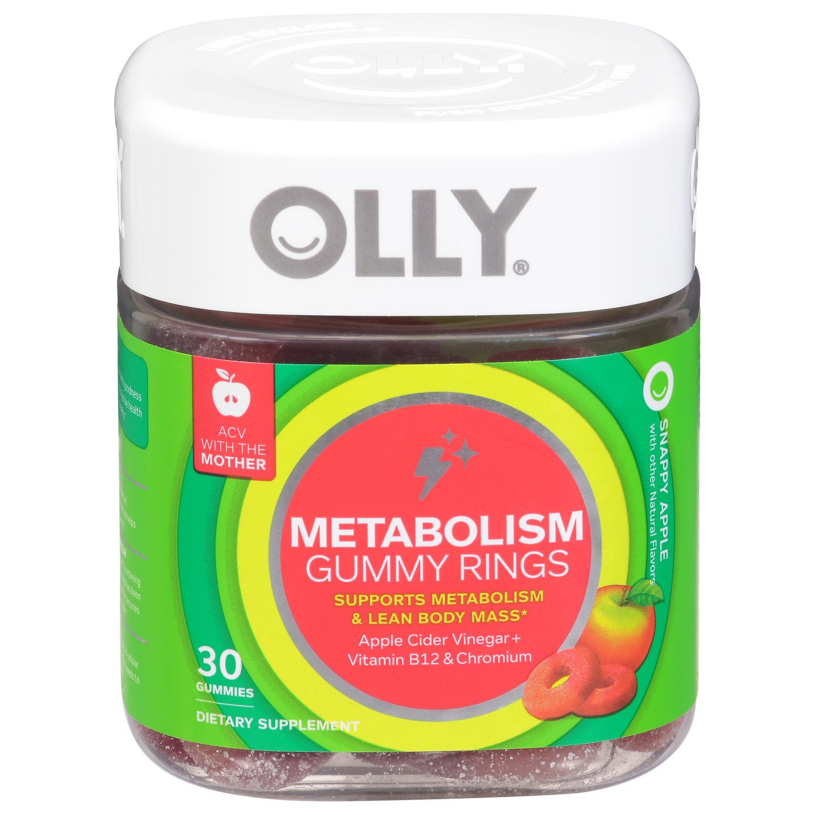 Olly Gummy Ring Metabolism Apple - 30 Count Metabolism Booster Gummies by OLLY