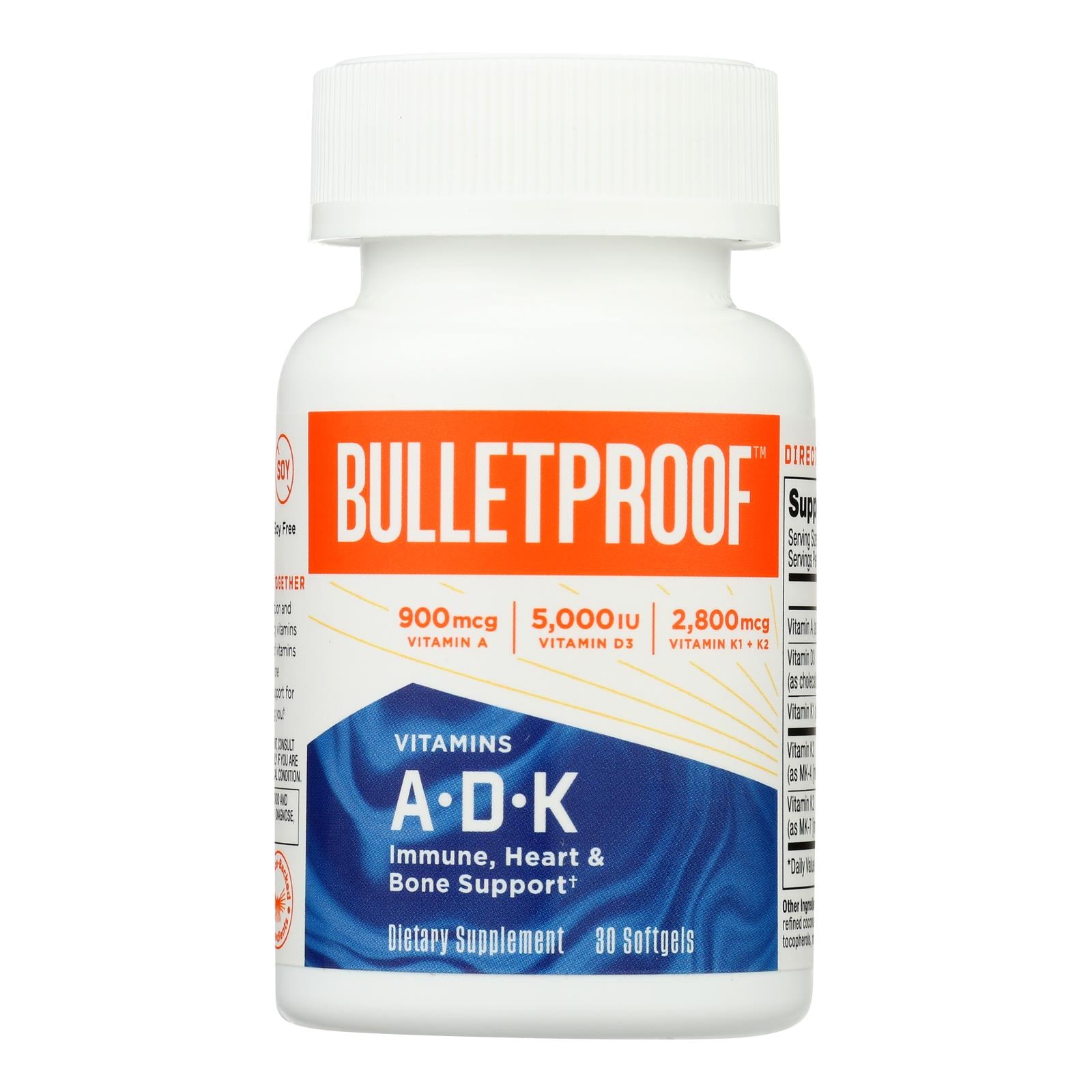 Bulletproof Adk 30 SGEL - Premium Energy Boosting Softgel Supplement