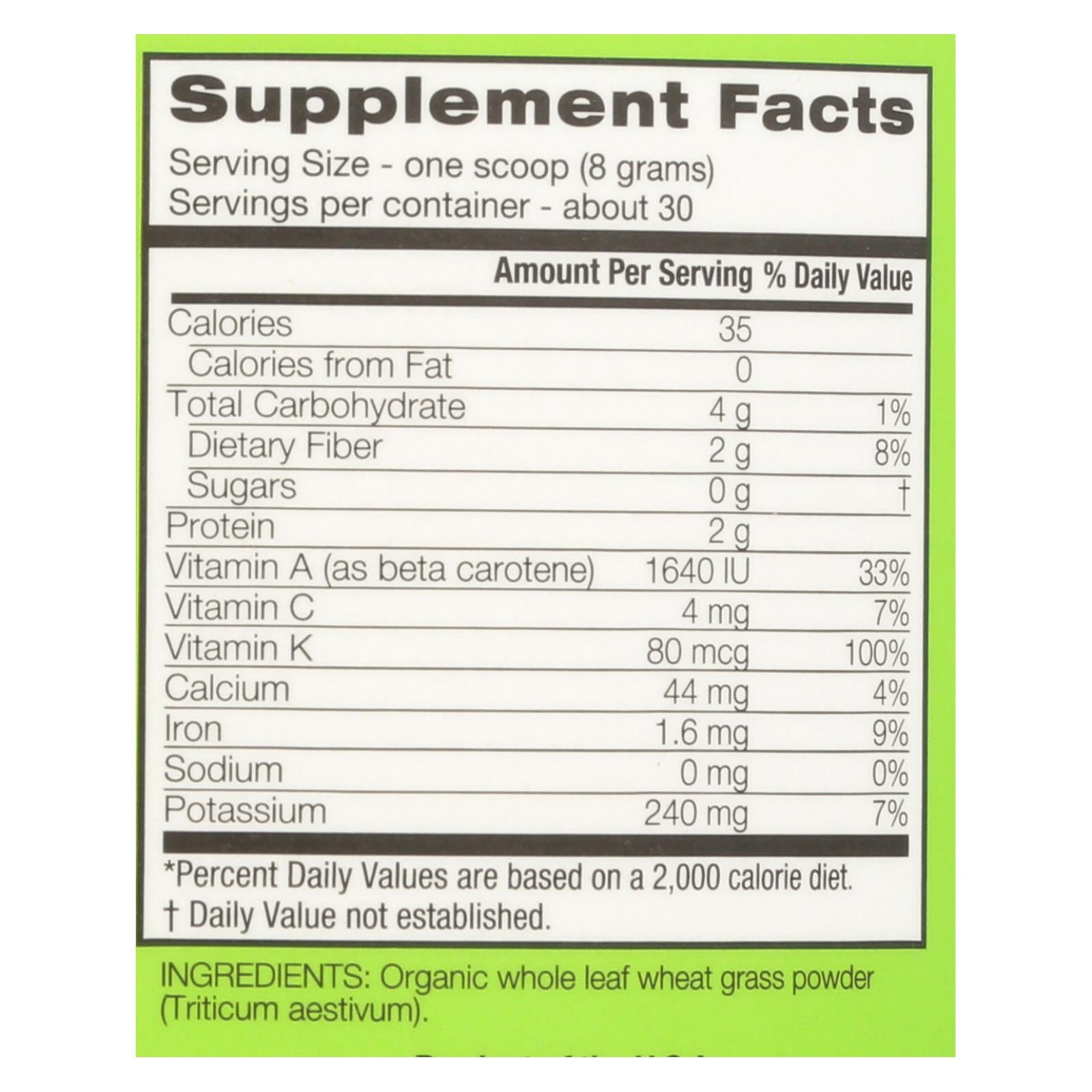 Amazing Grass - Wheat Grass Og2 30 Srvngs - EA of 1-8.5 OZ