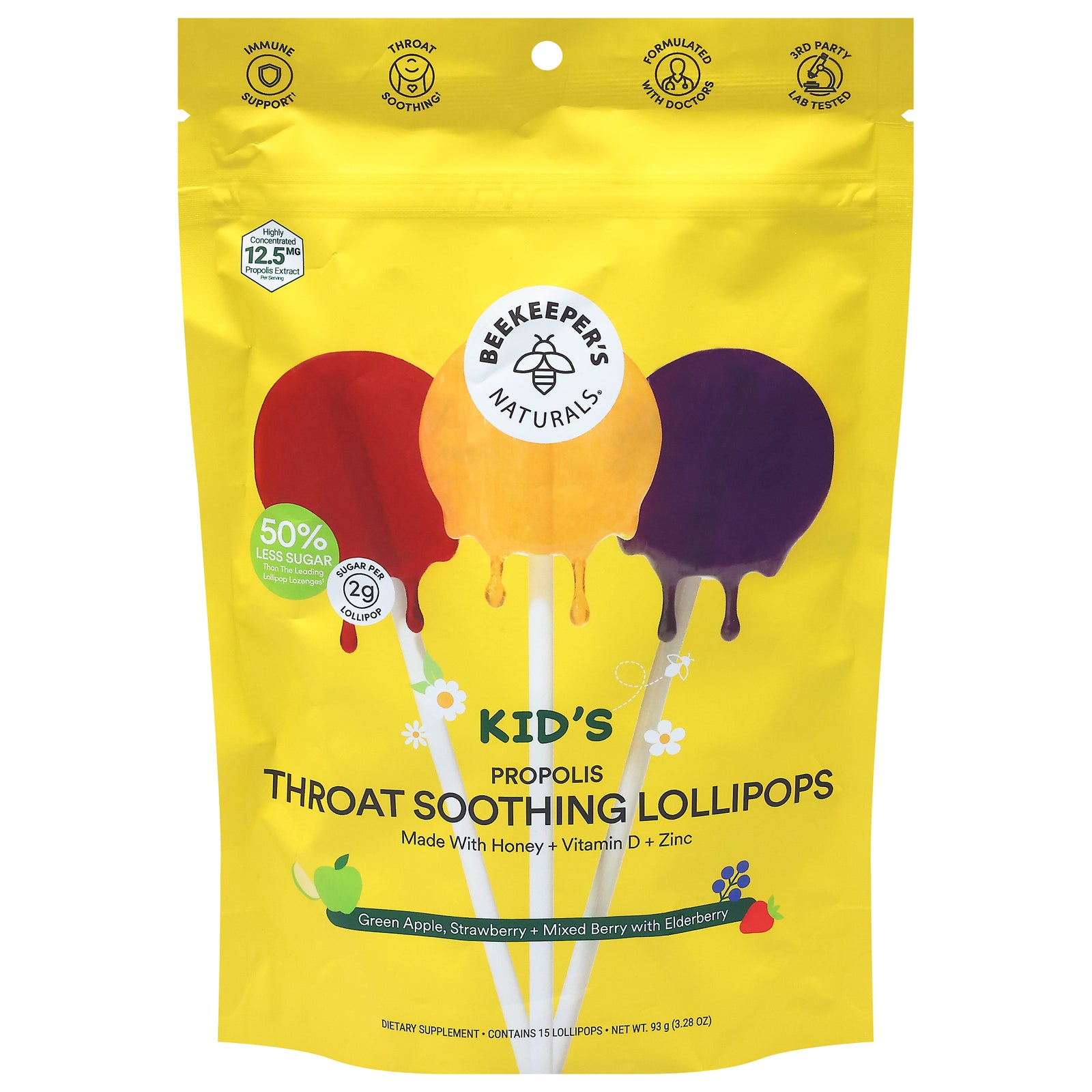 Beekeeper's Naturals - Lolipop Throat Soothing - EA of 1-15 CT