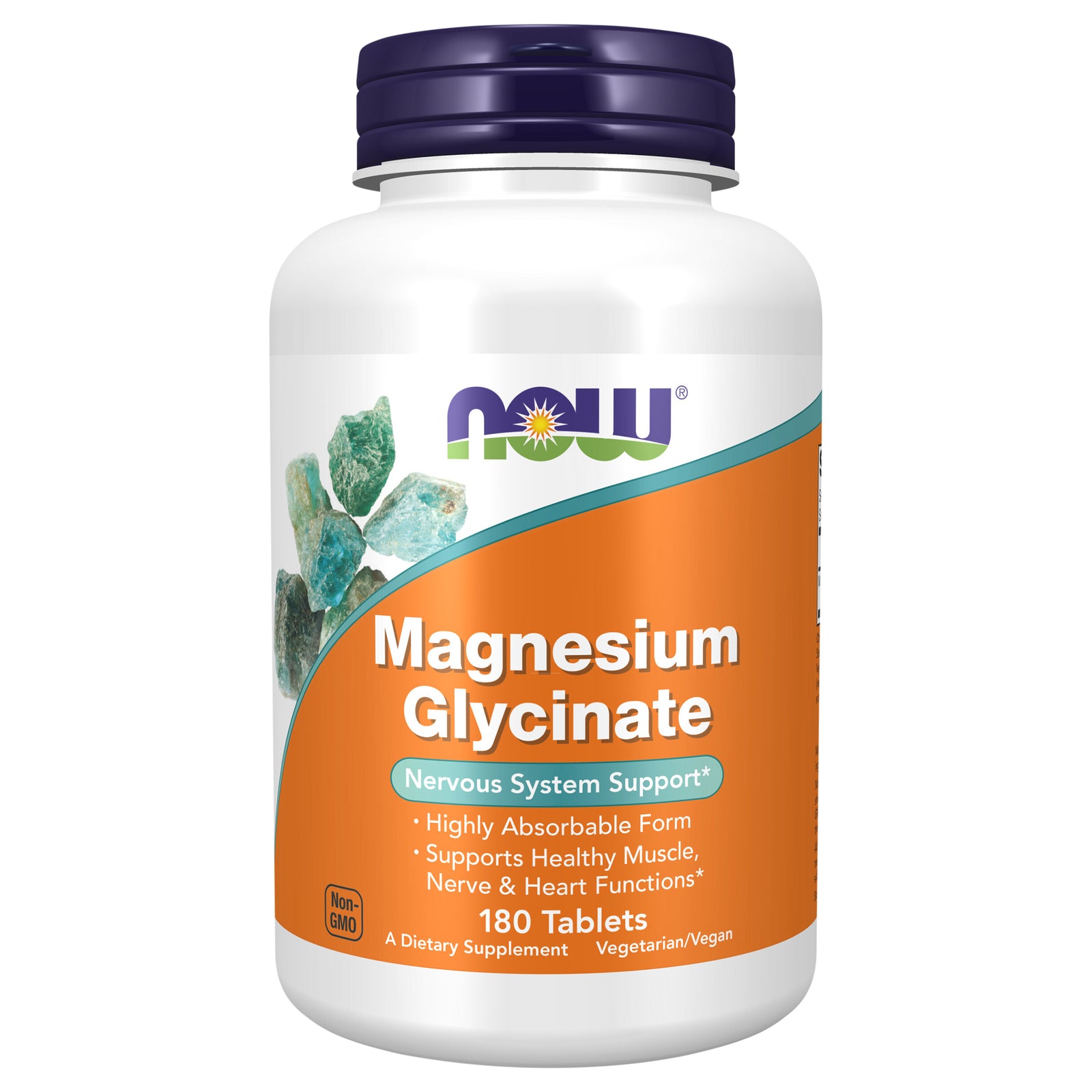 NOW Foods Magnesium Glycinate 180 Tablets - High Absorption & Gentle on Stomach