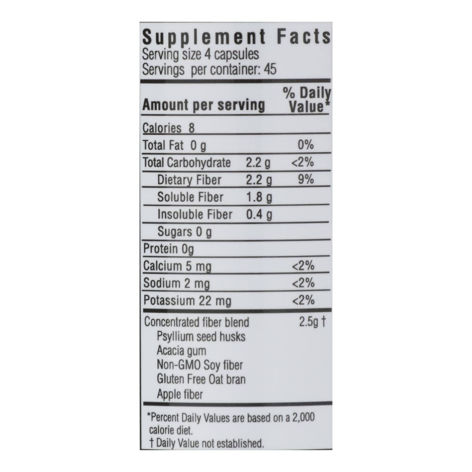 Yerba Prima Daily Fiber Caps - 625 mg - 180 Capsules