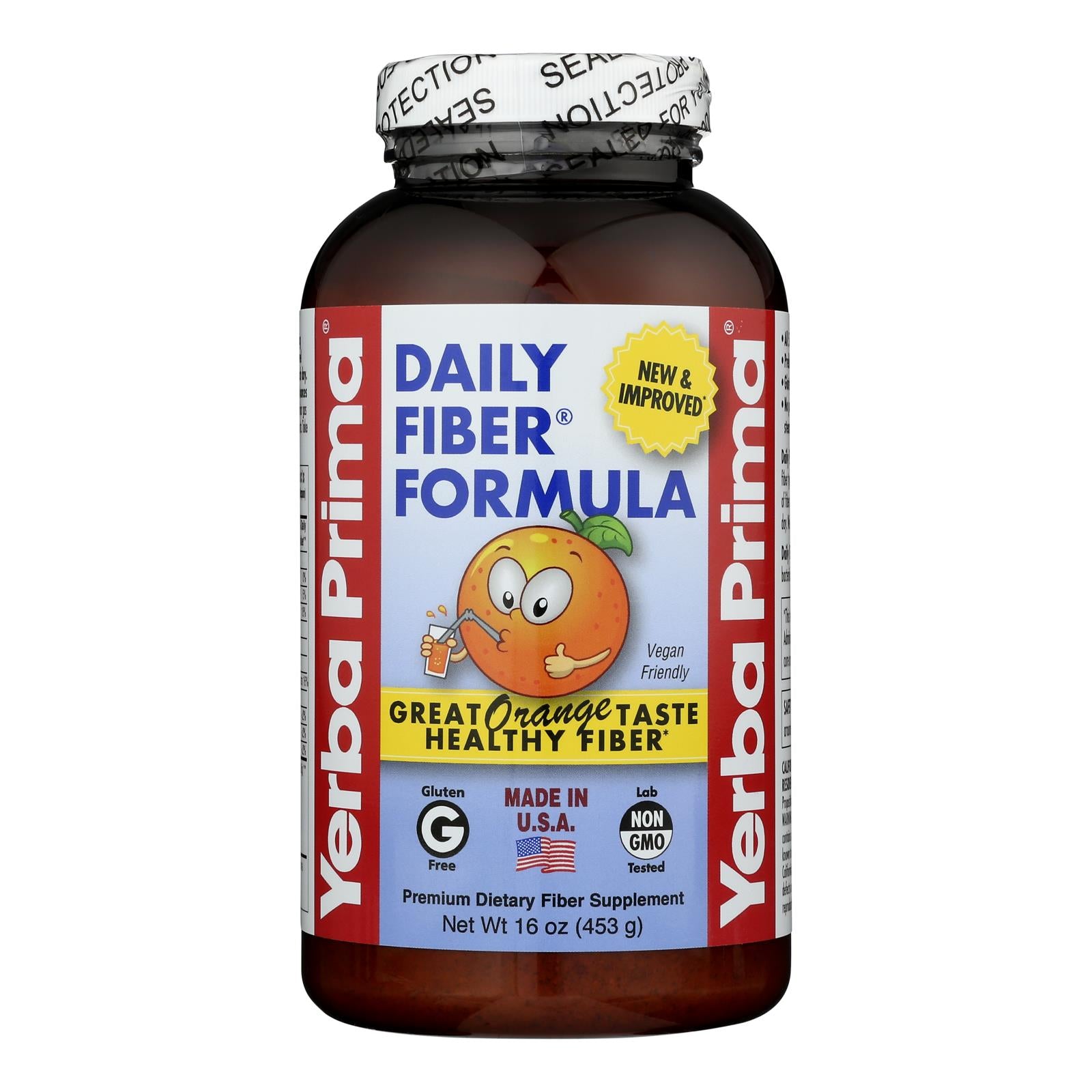 Yerba Prima Daily Fiber Formula, Orange Flavor  - 1 Each - 16 OZ