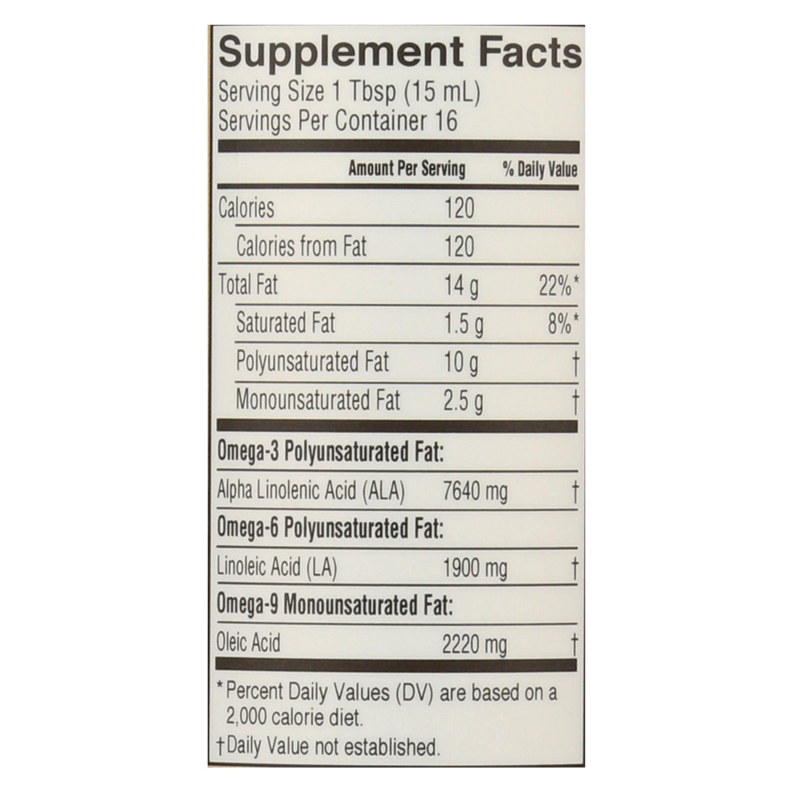 Barlean's (select Fufillment) - Flax Oil Og2 Fresh - EA of 1-8 FZ