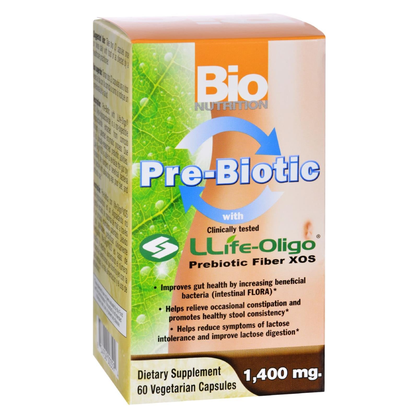 Bio Nutrition - Inc Pre-Biotic Fiber - Llife-Oligo - 1400 mg - 60 Vegetarian Capsules