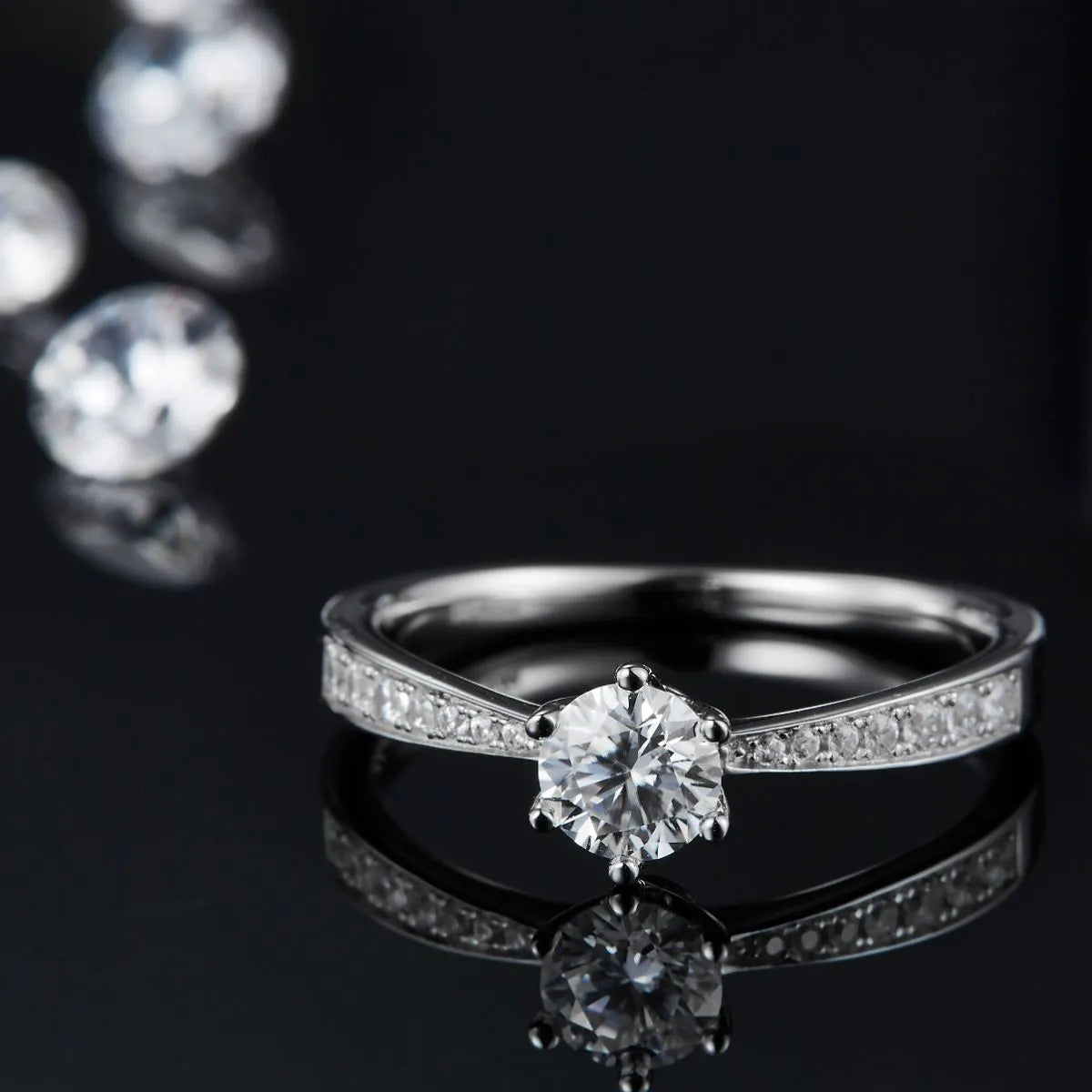 Elegant 0.5Ct Moissanite 925 Sterling Silver Ring With Certificate and Warranty
