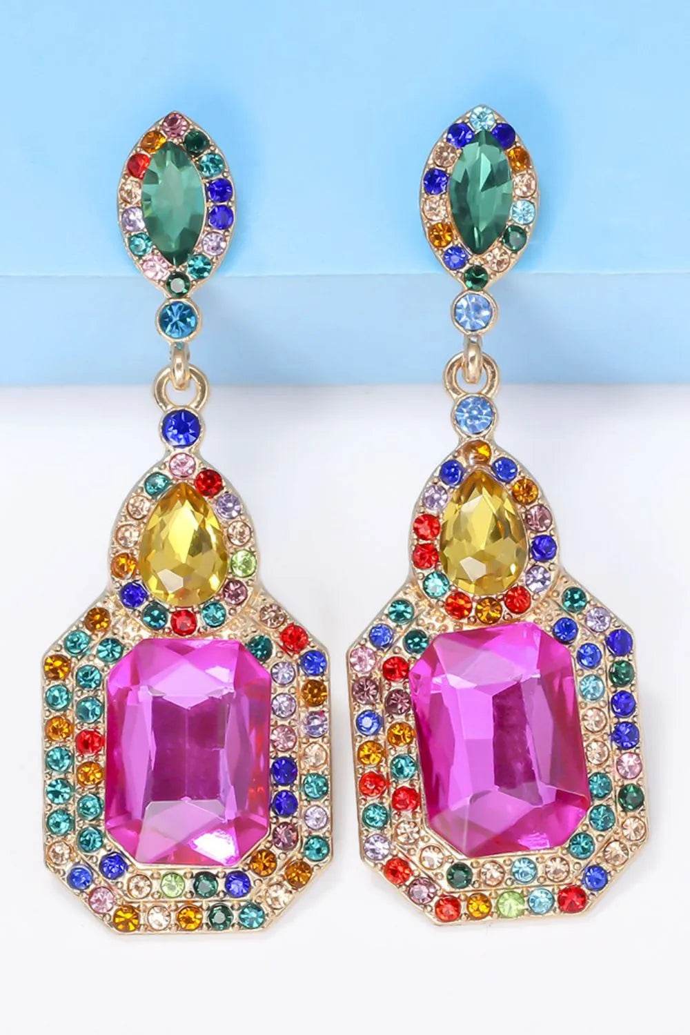 Elegant Alloy Rhinestone Dangle Earrings - Stunning Sparkle for Every Occasion