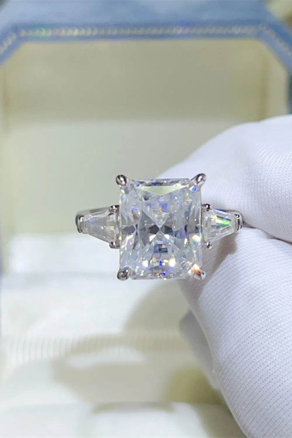 5 Carat Moissanite Ring in 925 Sterling Silver with Platinum Plate - Ethically Sourced Elegance