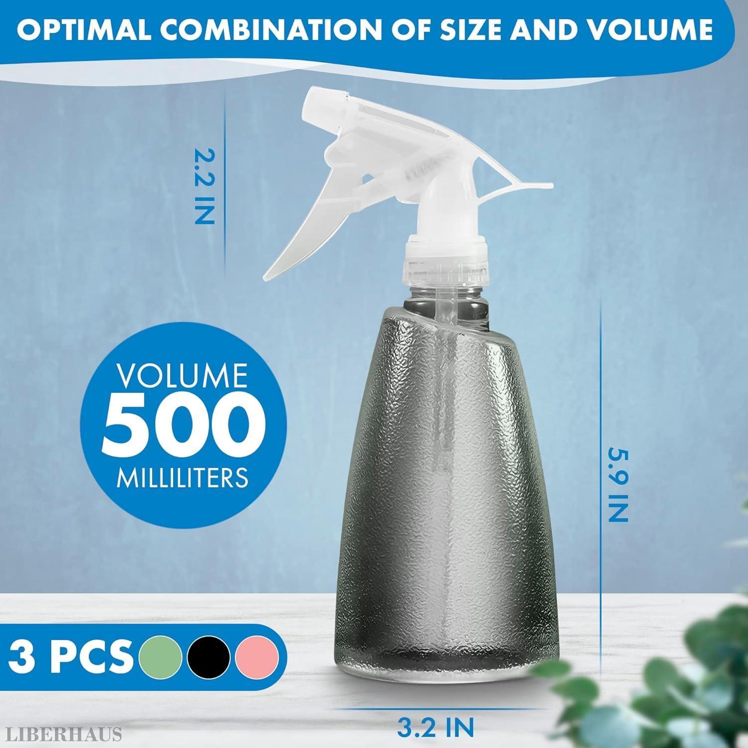 3Pcs Plastic Spray Bottle for Hair Spray   17 Oz Cleaning Spray Bottle for Plants Indoor Plant Sprayer Bottles Cat Spray Bottle Sprayer for Cleaning   Spray Bottles for Hair Water Sprayer Bottle