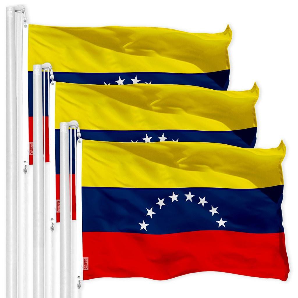 Venezuela Flag 3x5 Ft | 3 Pack Quality 150D Polyester, Durable Brass Grommets, Vivid Colors